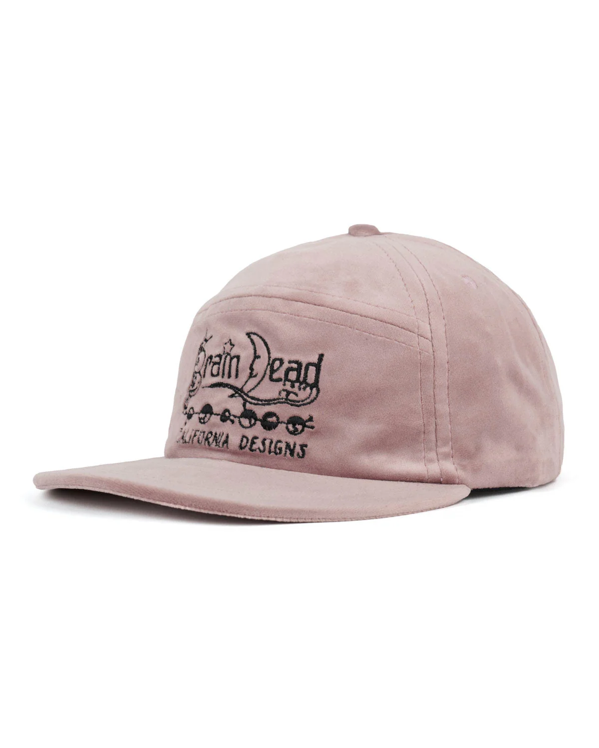 Velveteen Curved Front 6 Panel Hat, Pink - Image 2