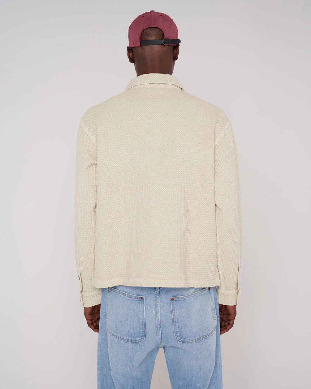 Waffle Button Front Shirt, Tan - Image 5