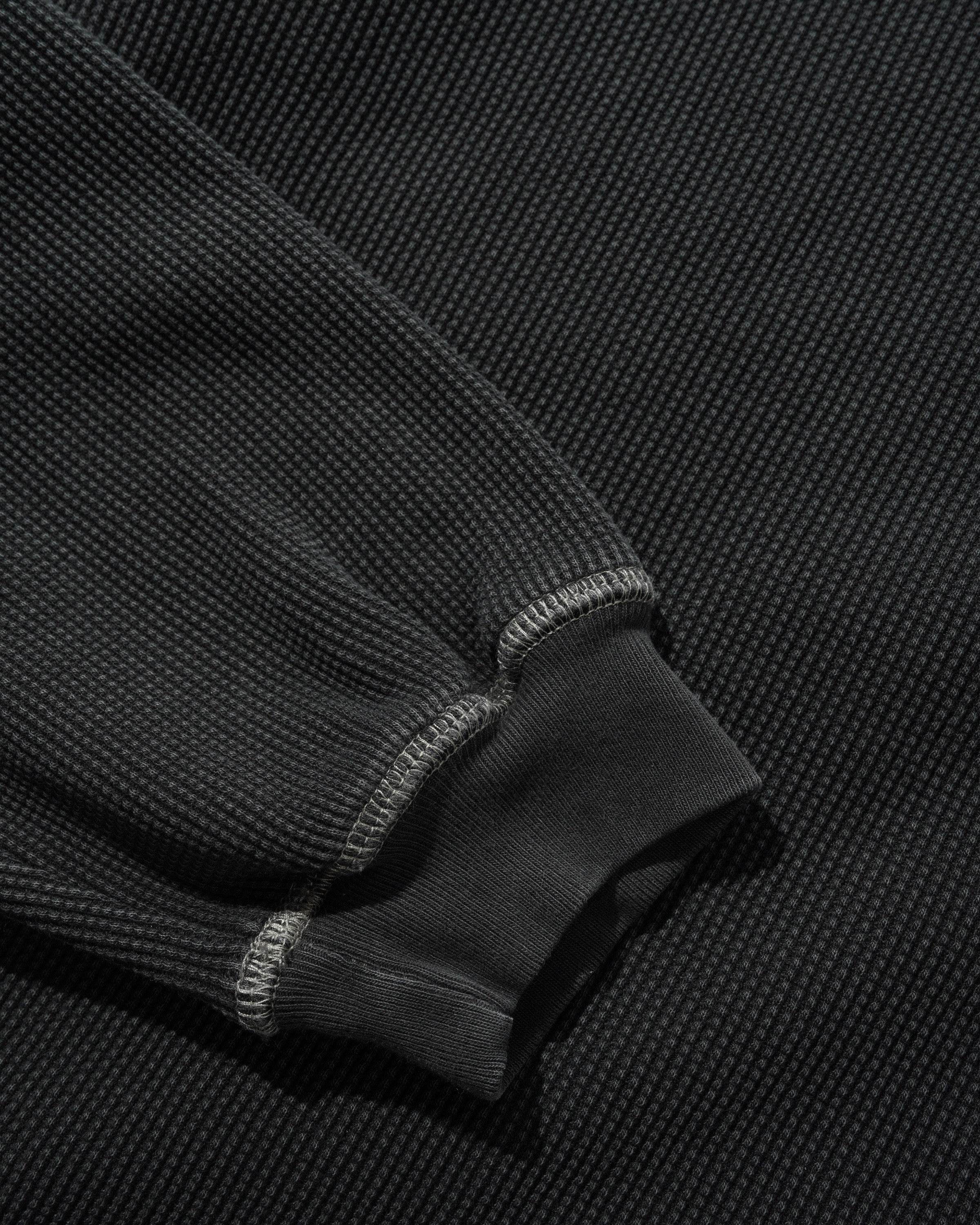 Waffle L/S Top, Washed Black - Image 3
