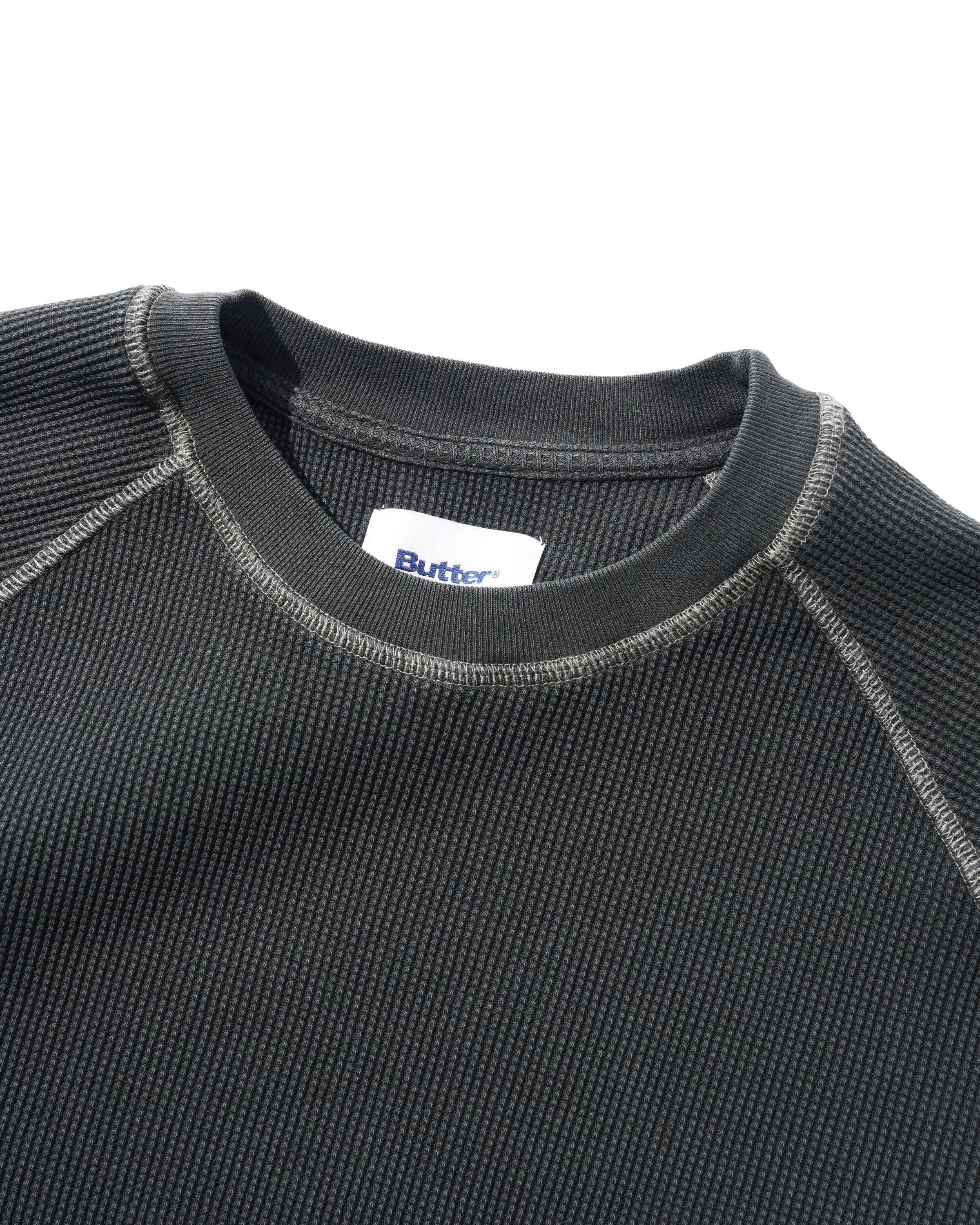 Waffle L/S Top, Washed Black - Image 4