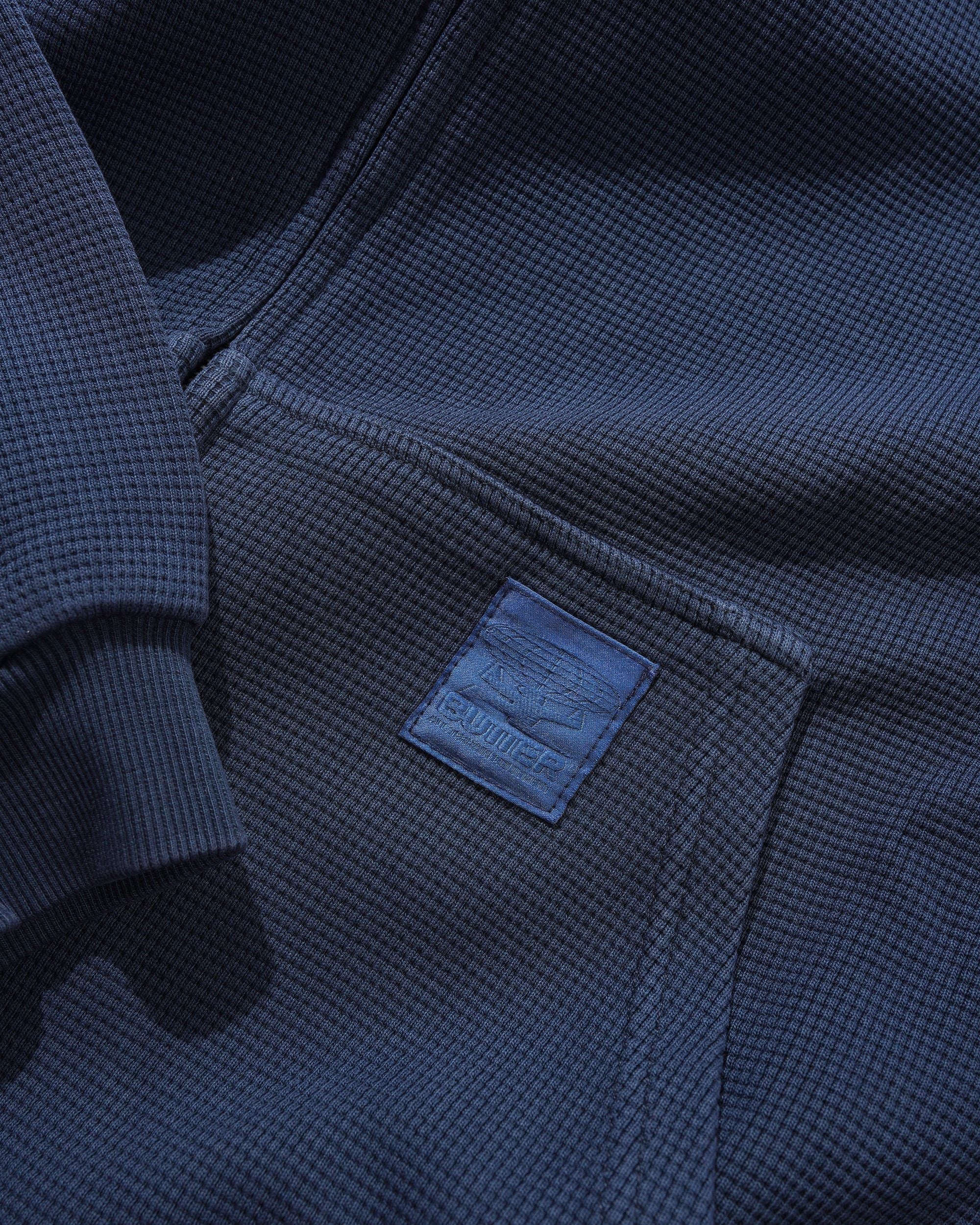 Waffle Zip-Thru Hood, Navy Overdye - Image 2