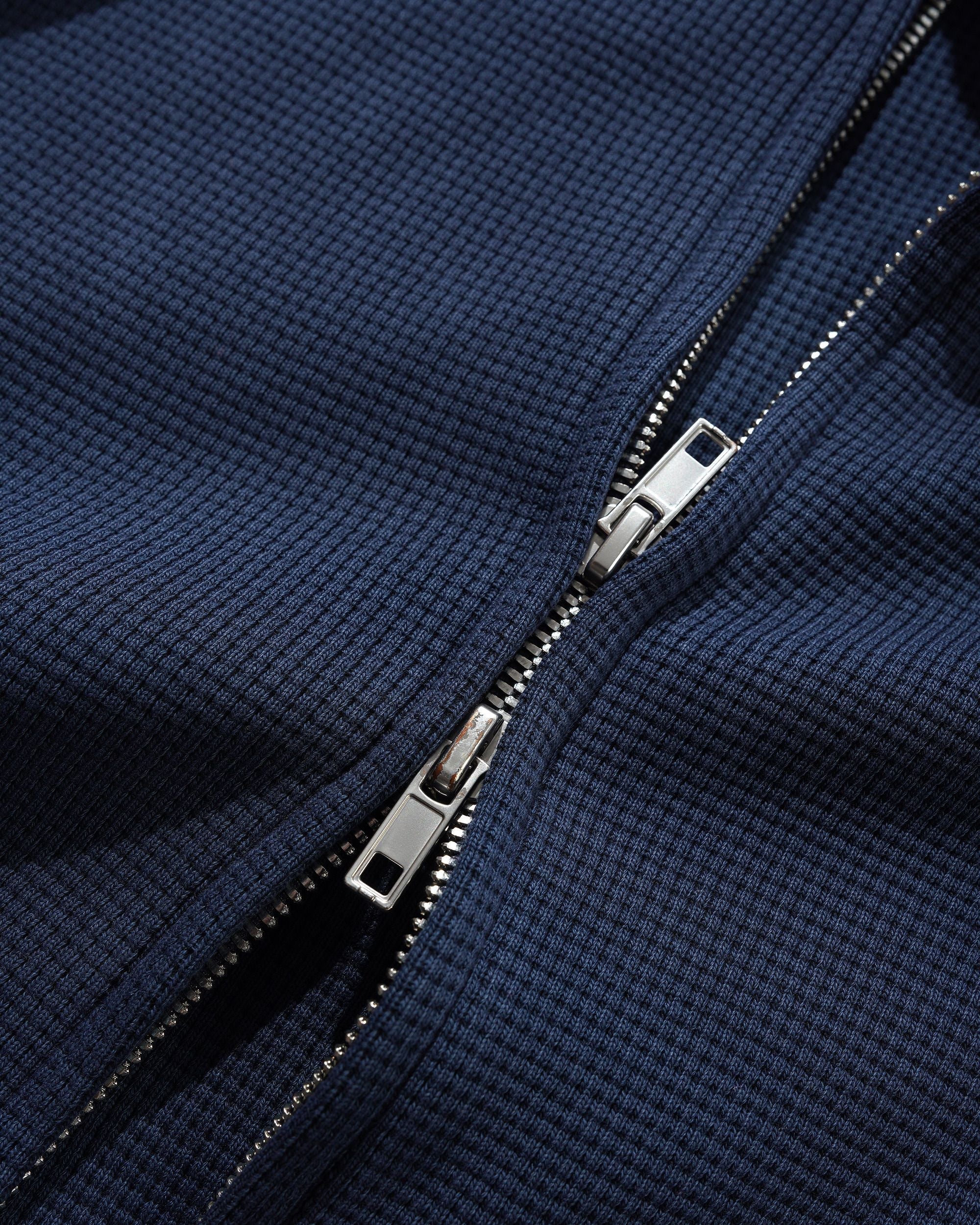 Waffle Zip-Thru Hood, Navy Overdye - Image 3