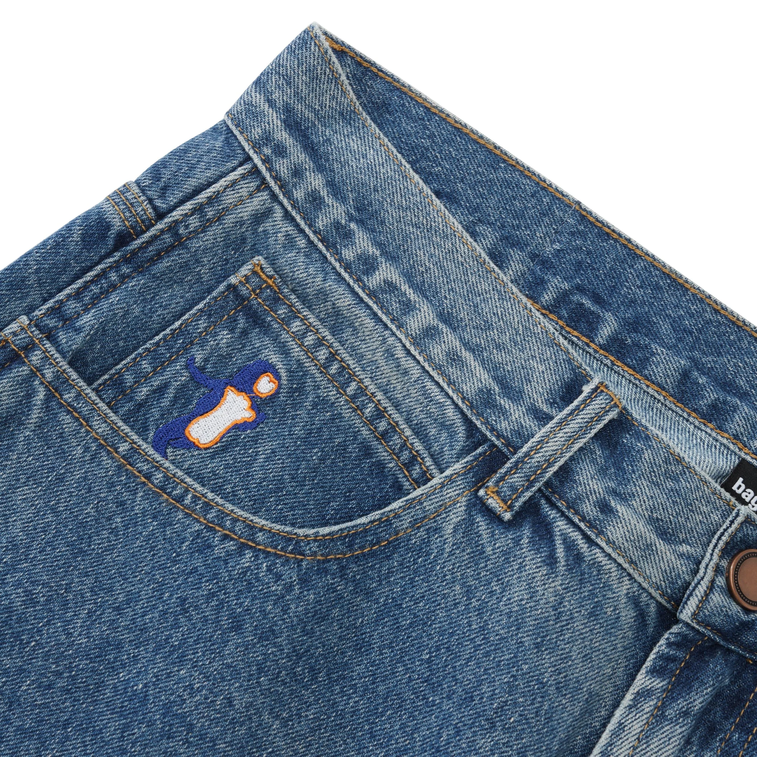 Warped Denim Shorts, Acid Wash - Image 3