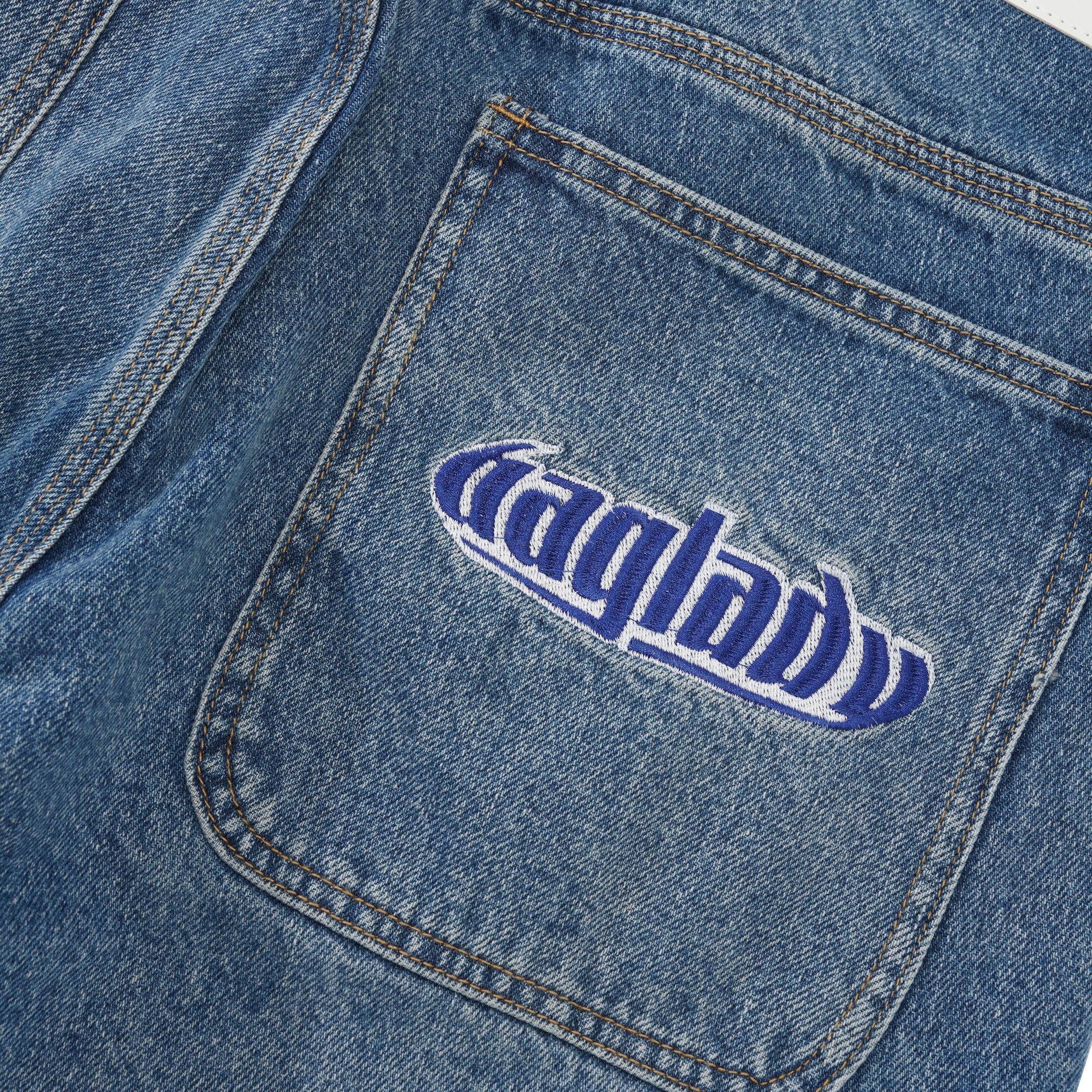 Warped Denim Shorts, Acid Wash - Image 4