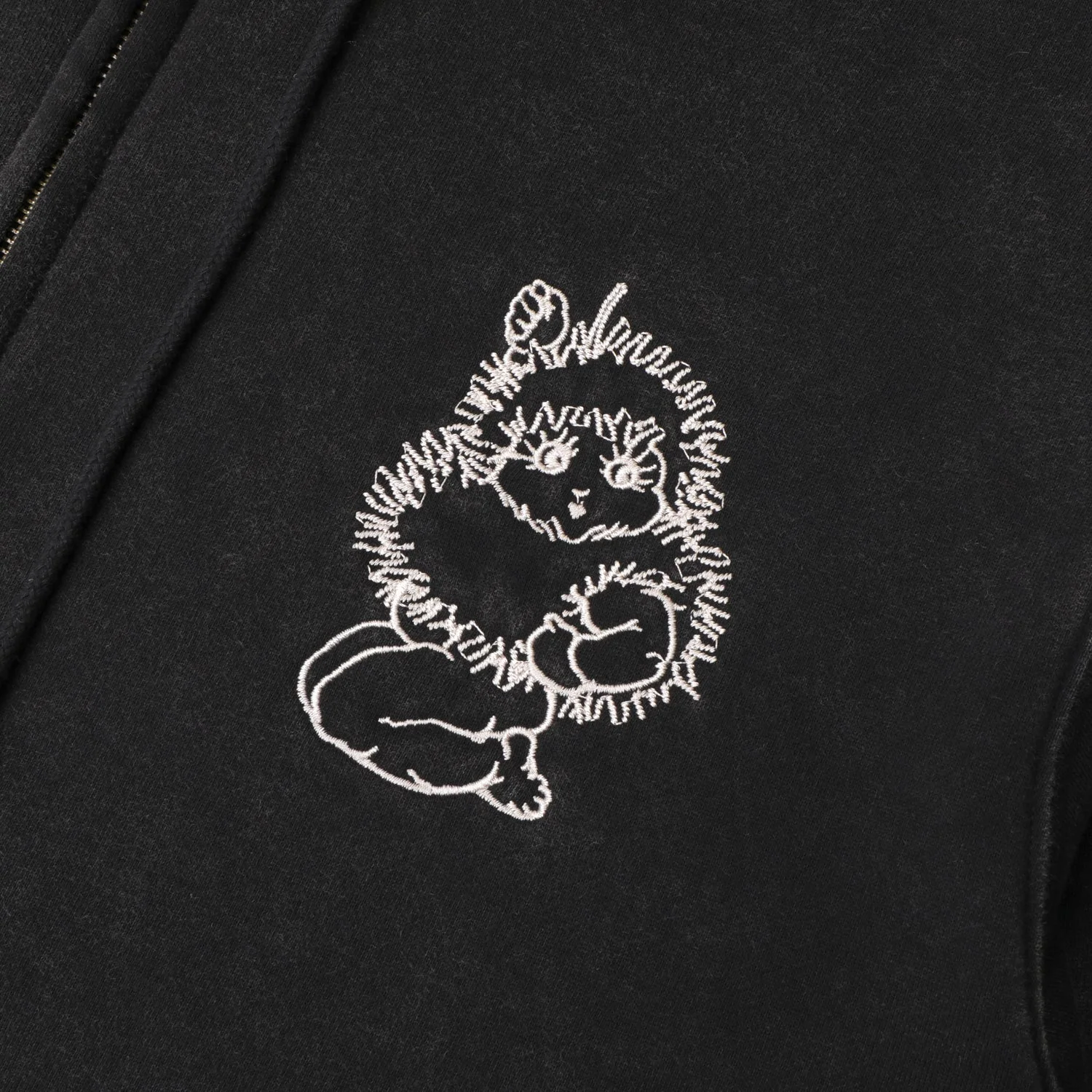 Webbed Bed Zip-Thru Pullover Hood, Acid Black - Image 4