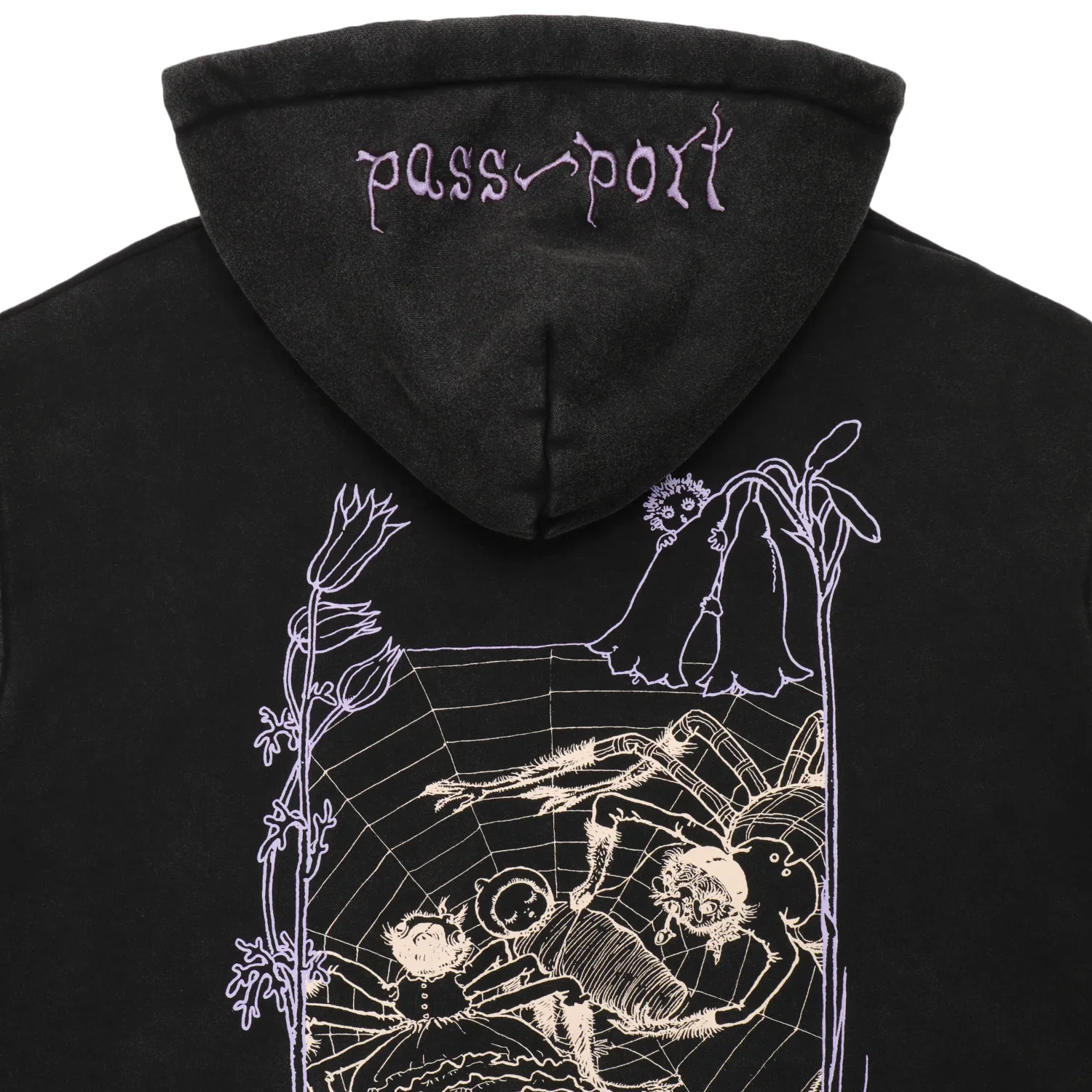 Webbed Bed Zip-Thru Pullover Hood, Acid Black - Image 5