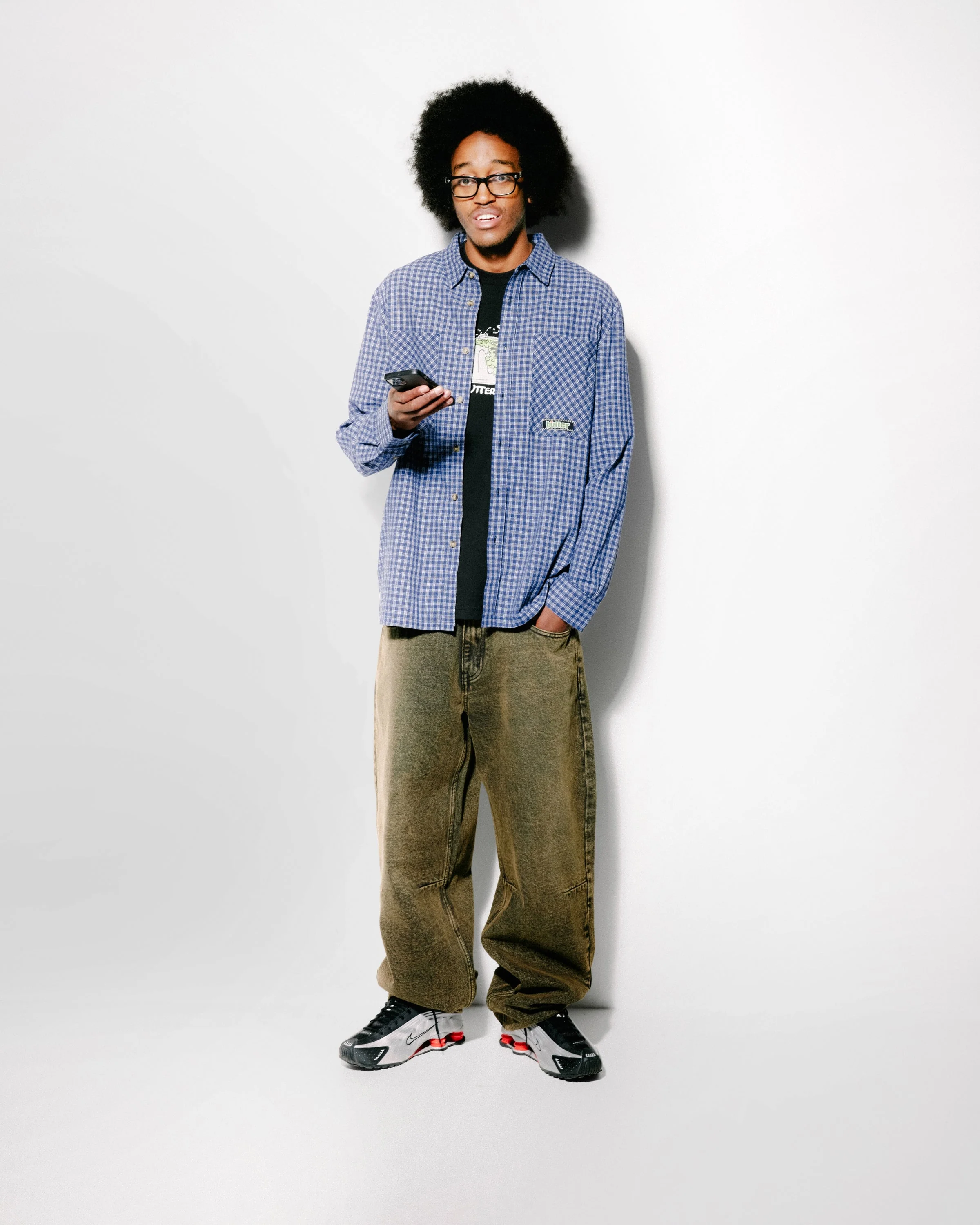 Wide Cut Denim Jeans, Acid Washed Brown - Image 7