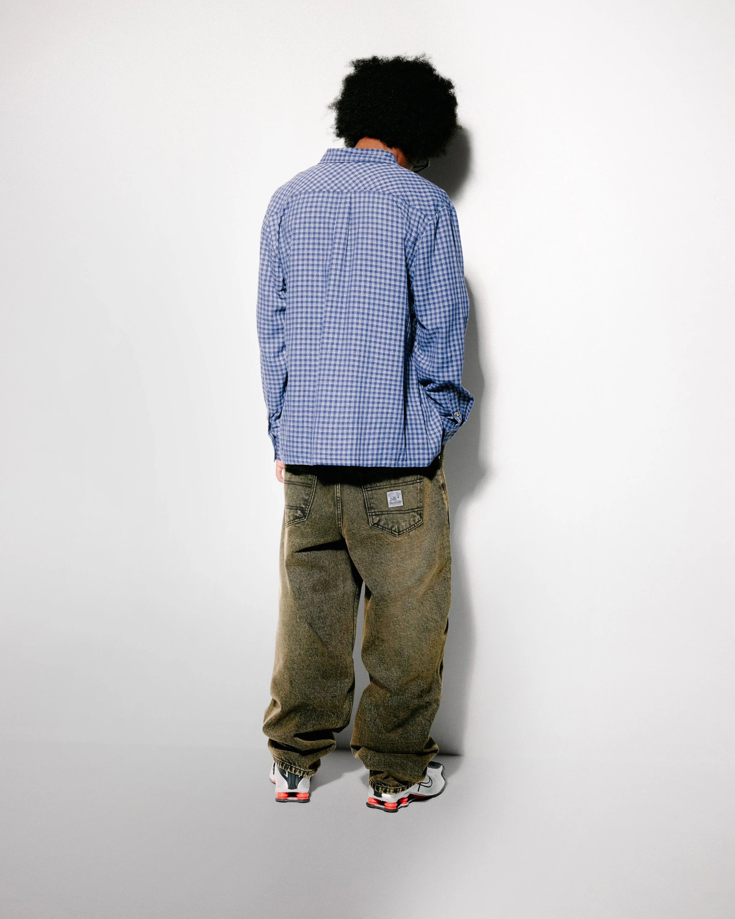 Wide Cut Denim Jeans, Acid Washed Brown - Image 8