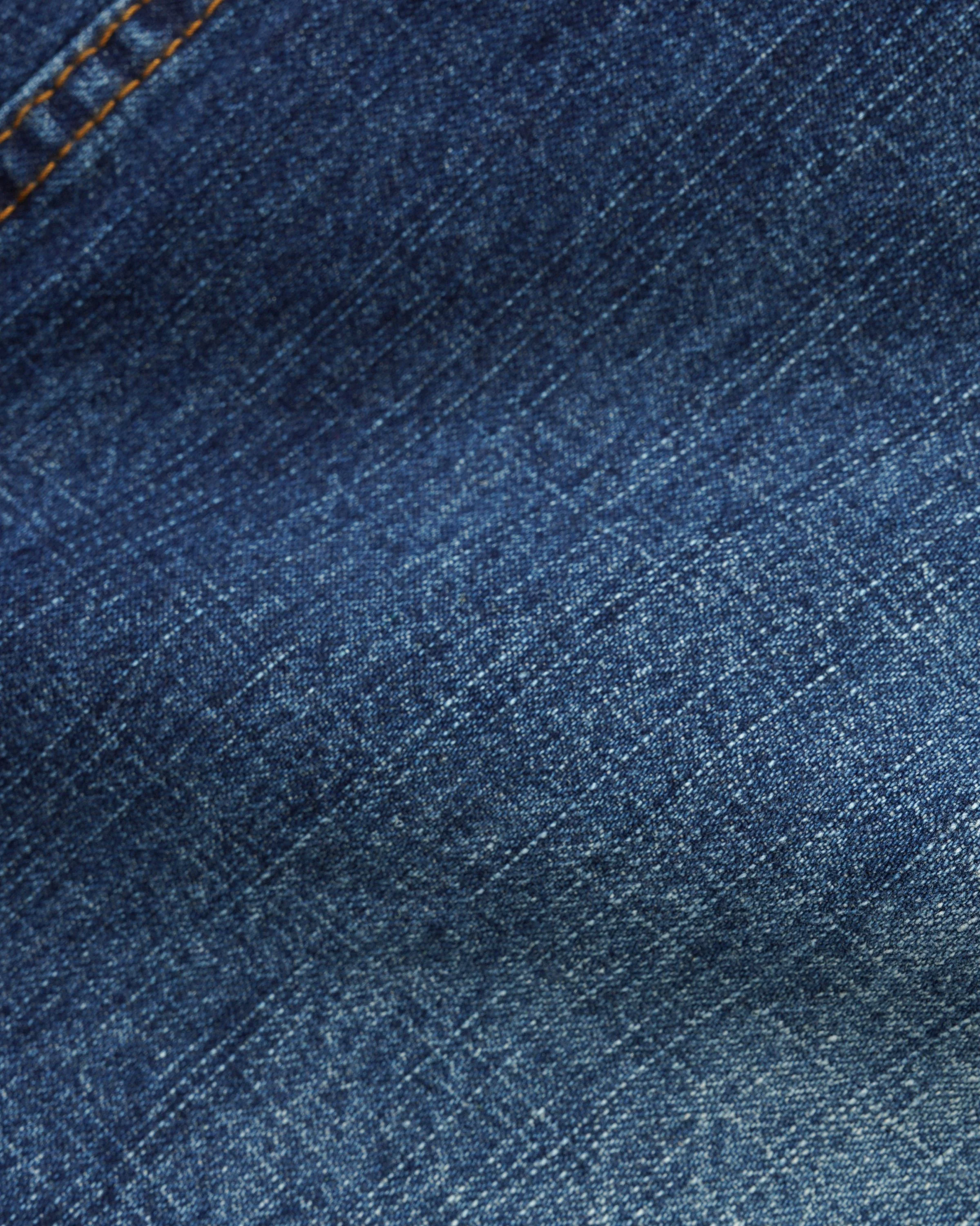 Wide Cut Denim Jeans, Dark Blue Slub - Image 6