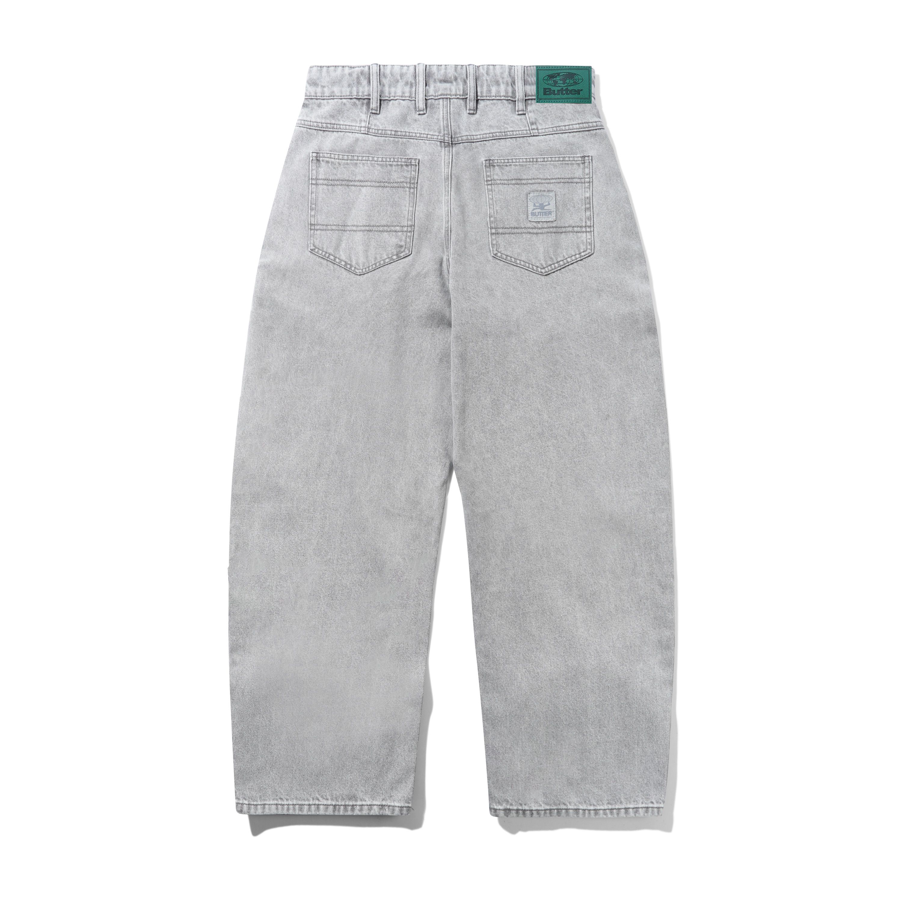 Wide Cut Denim Jeans, Grey Wash - Image 2