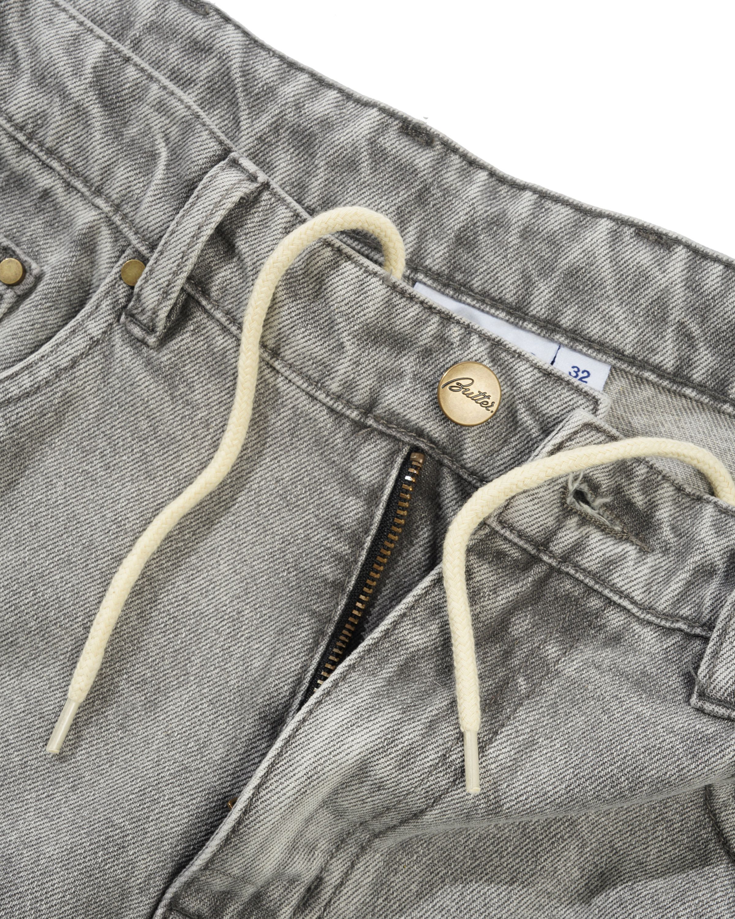 Wide Cut Denim Jeans, Grey Wash - Image 5
