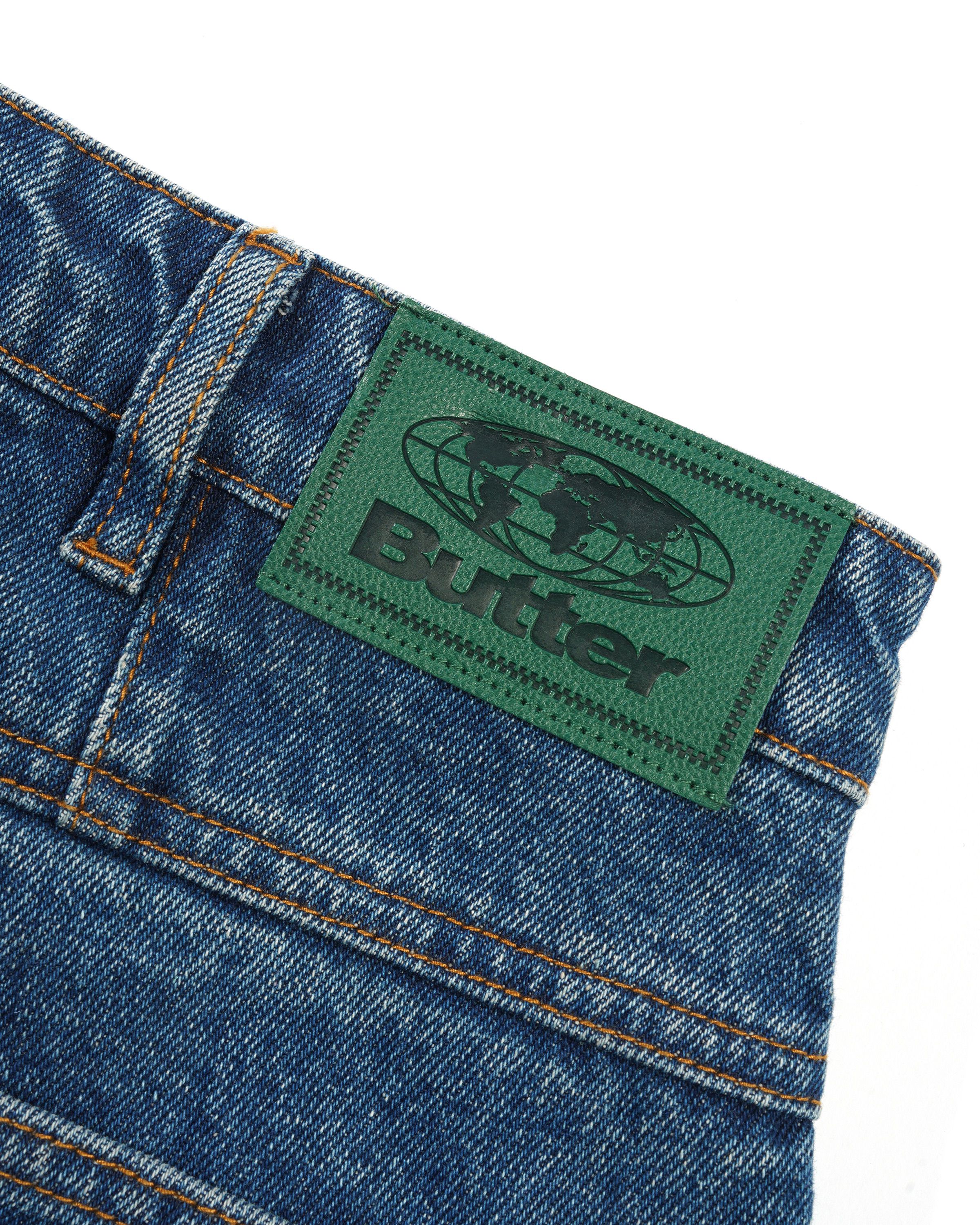 Wide Cut Denim Jeans, Mid Blue - Image 6