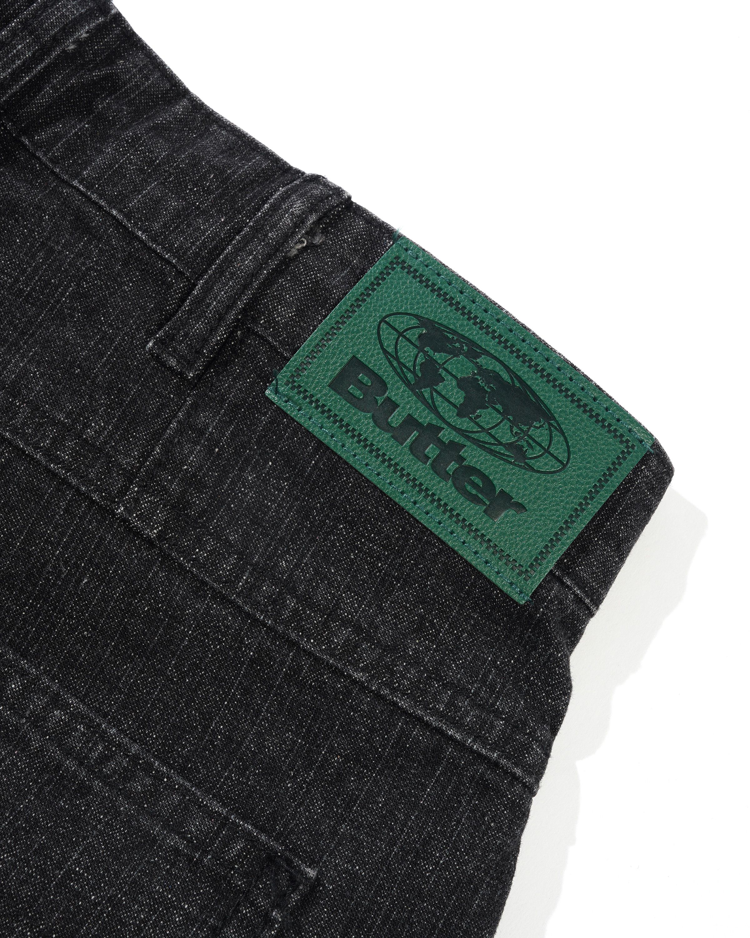 Wide Cut Denim Jeans, Streaky Black Wash - Image 4