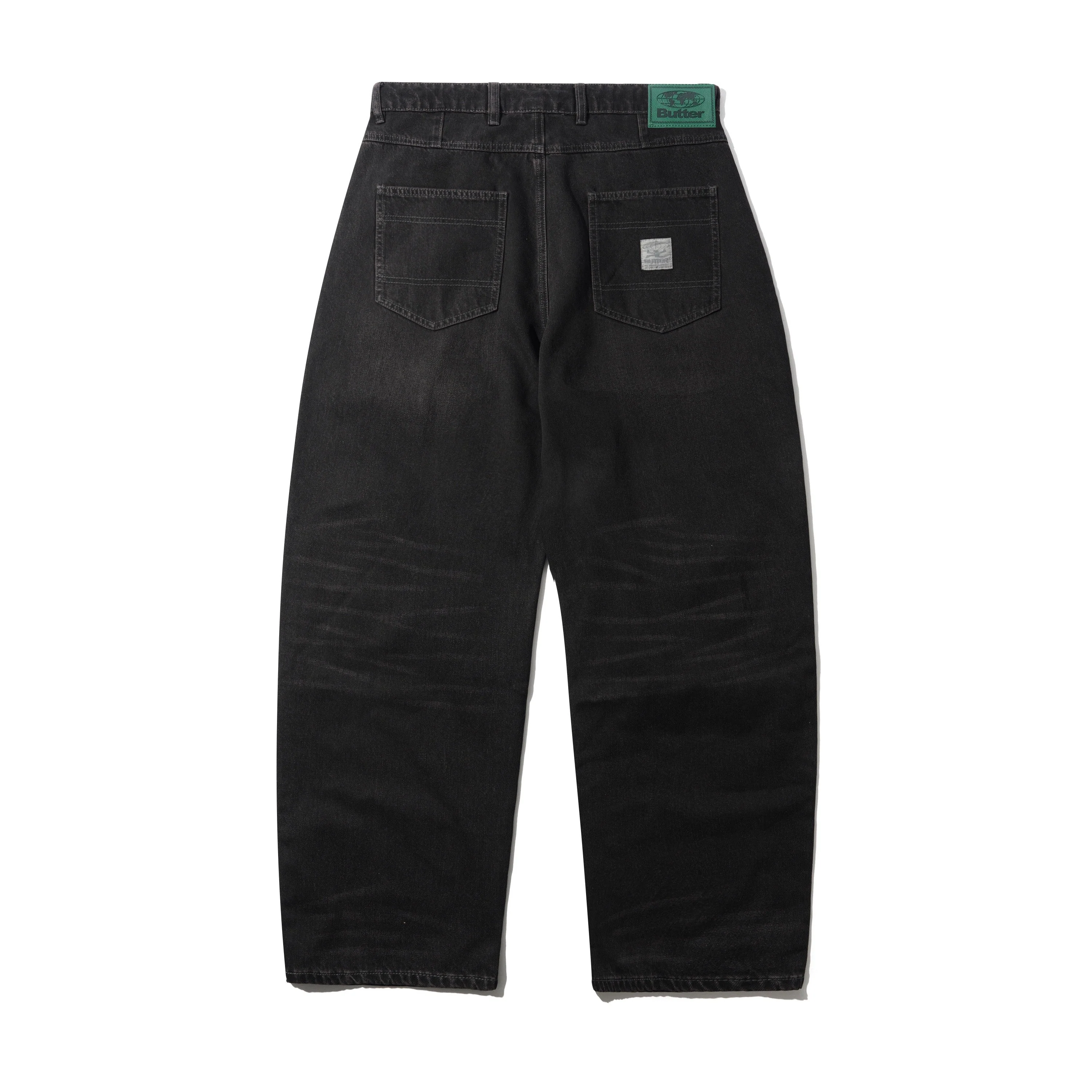 Wide Cut Denim Jeans, Tinted Black - Image 2