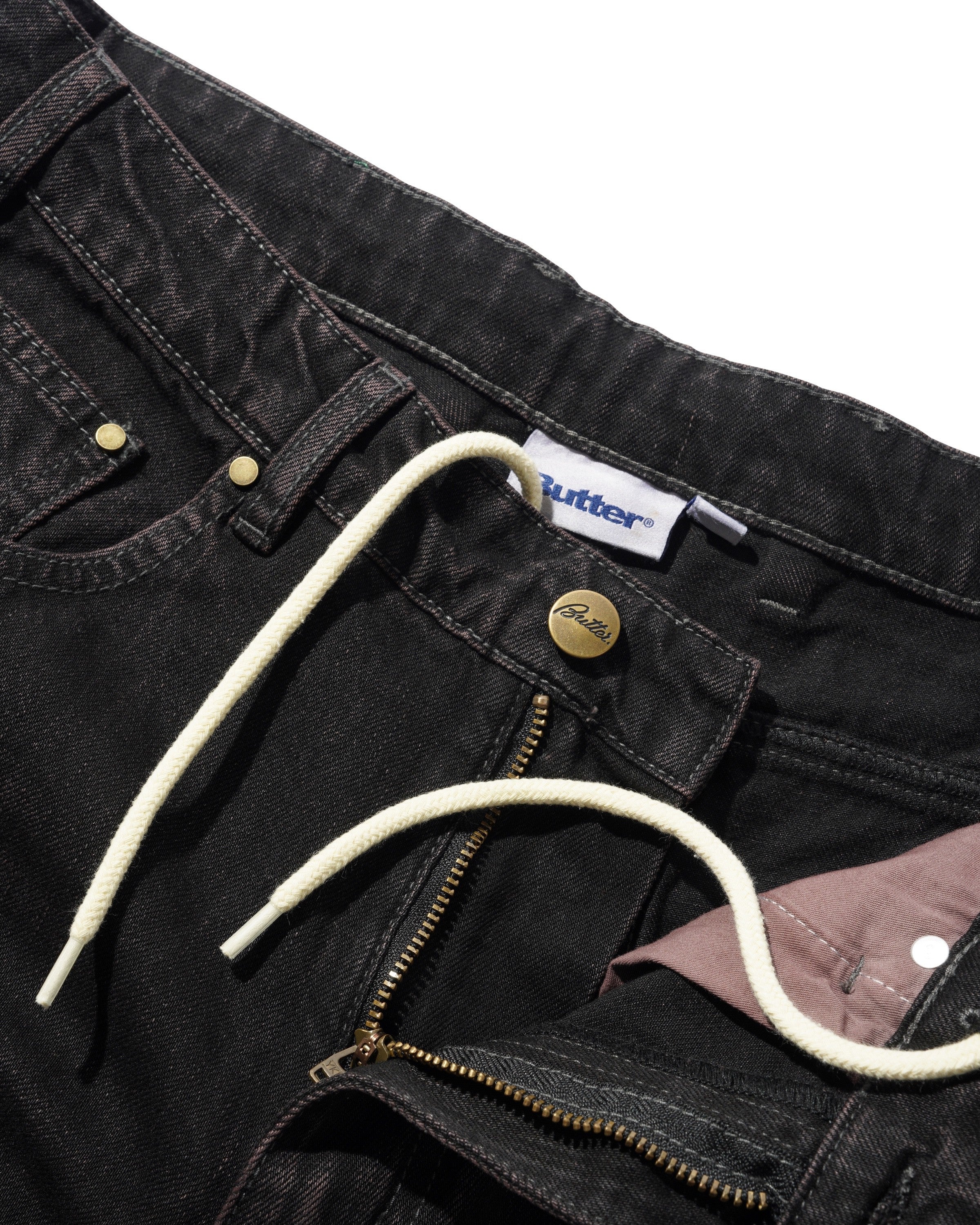 Wide Cut Denim Jeans, Tinted Black - Image 3