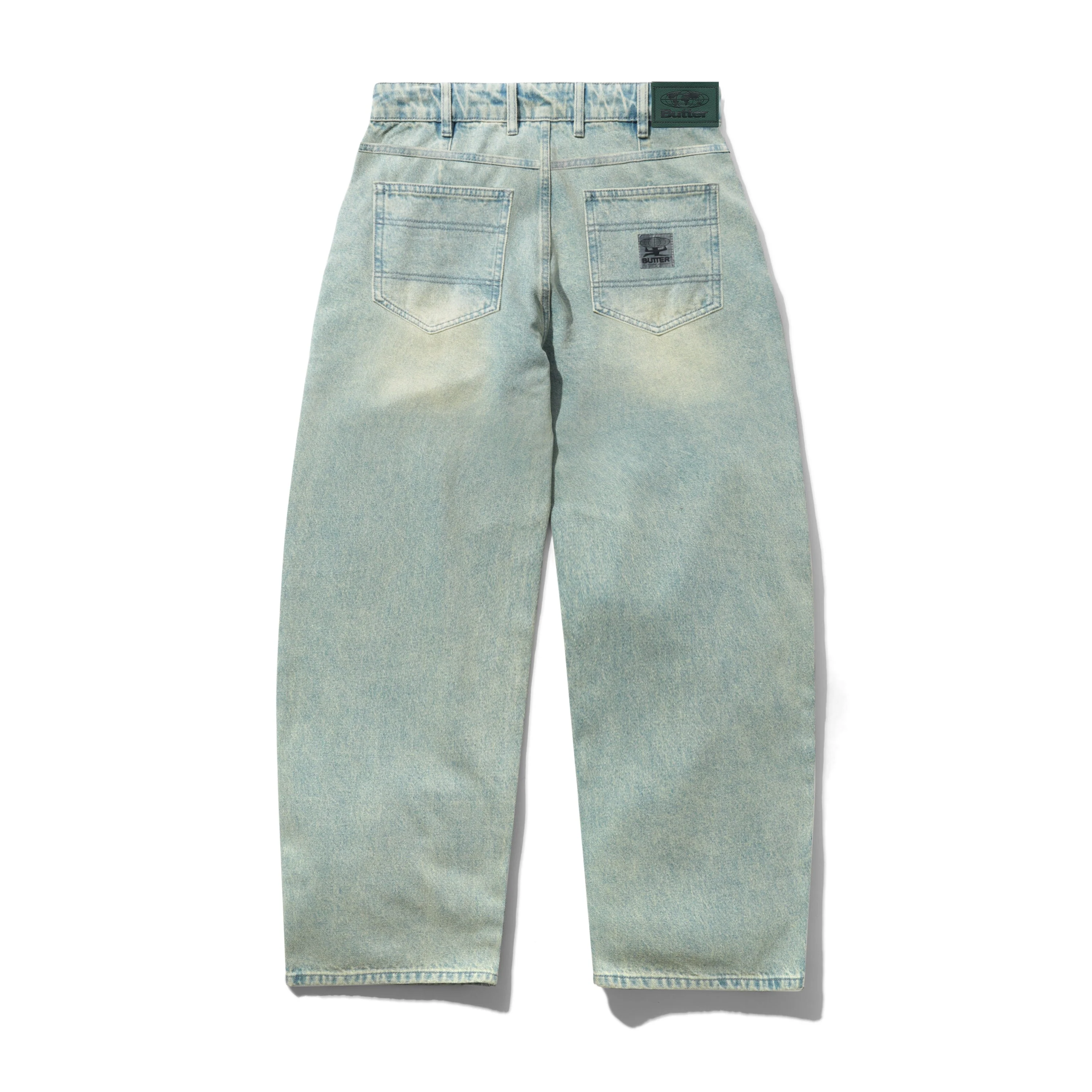 Wide Cut Denim Jeans, Tinted Blue Wash - Image 2
