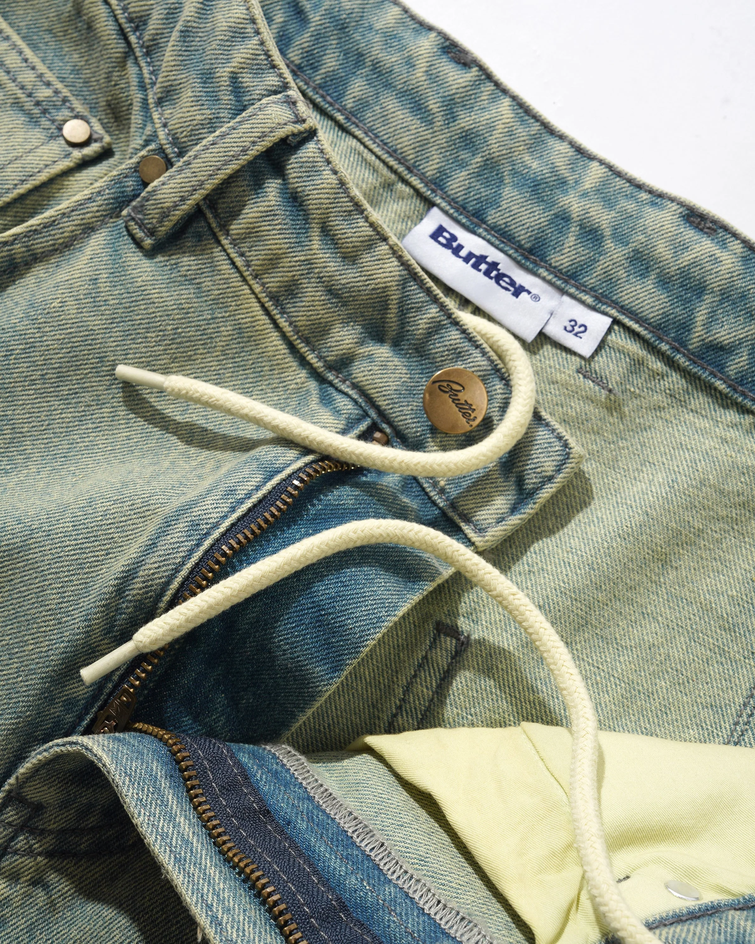 Wide Cut Denim Jeans, Tinted Blue Wash - Image 4