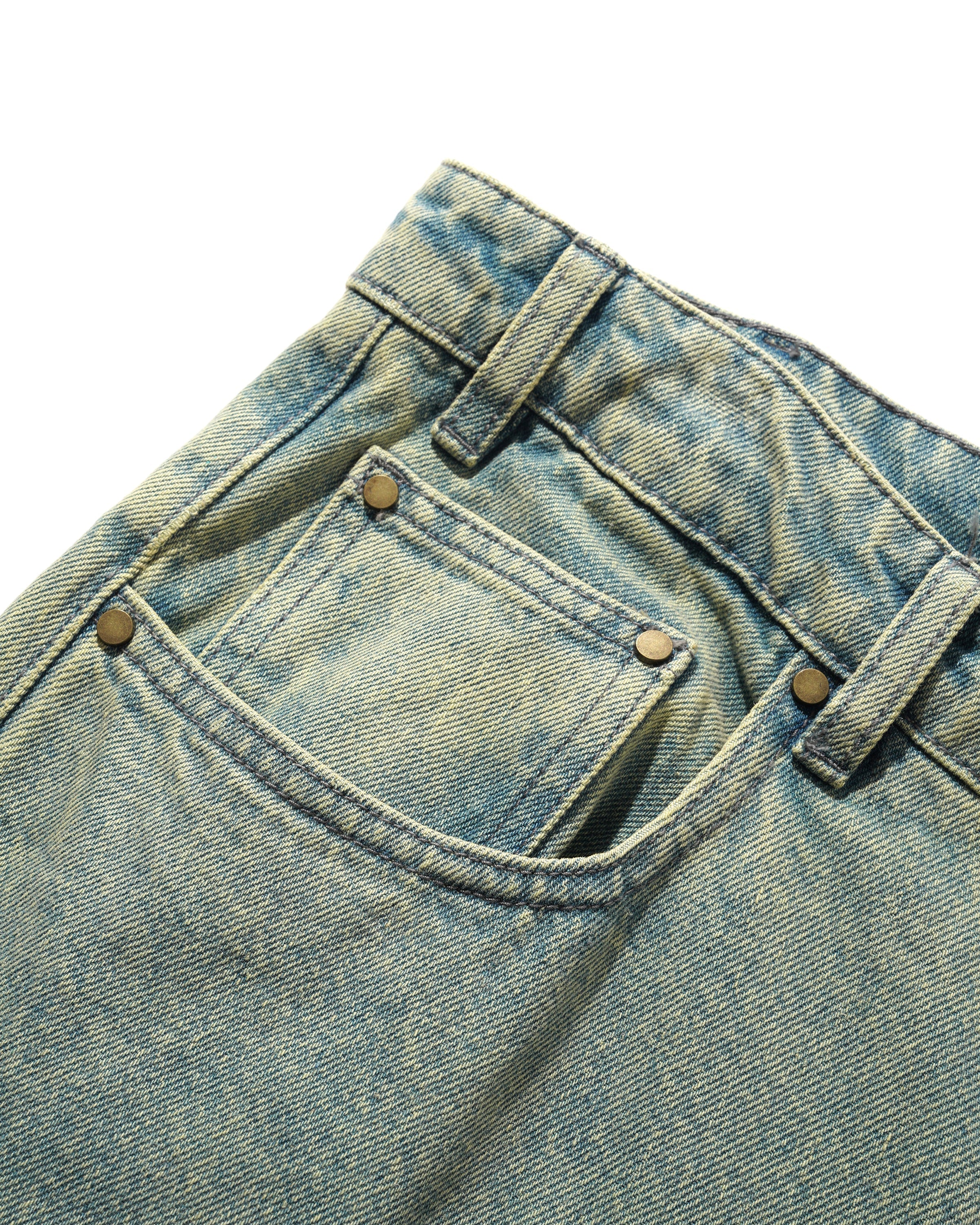 Wide Cut Denim Jeans, Tinted Blue Wash - Image 5