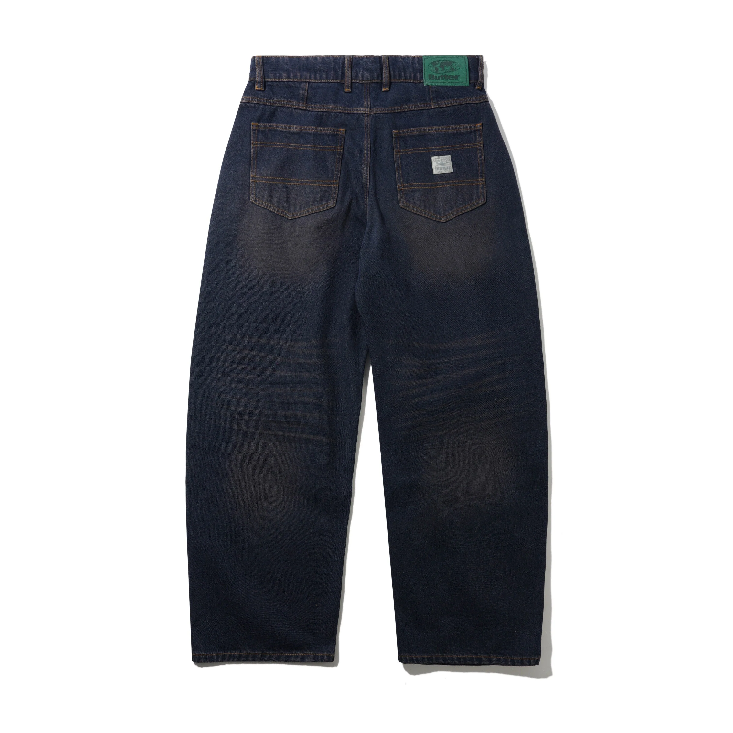 Wide Cut Denim Jeans, Tinted Dark Indigo - Image 3