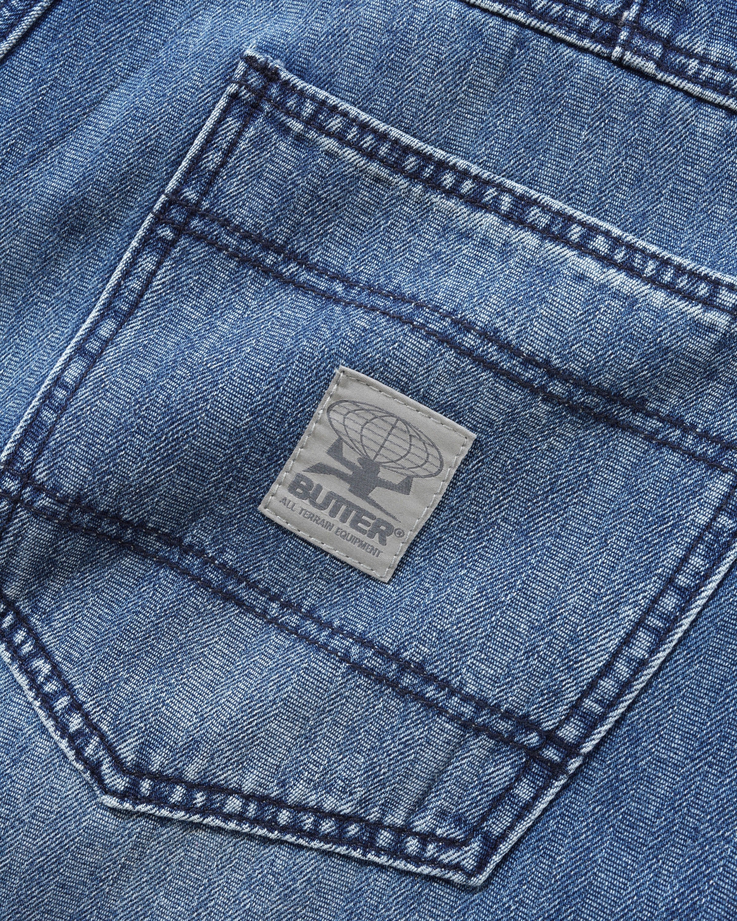 Wide Cut Denim Jeans, Vertical Stripe - Image 3