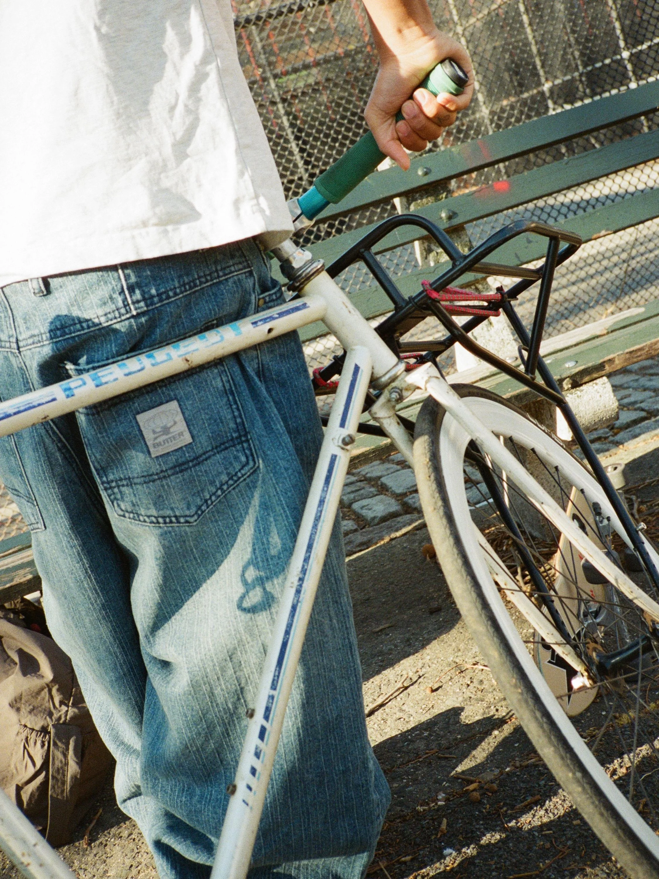 Wide Cut Denim Jeans, Vertical Stripe - Image 9