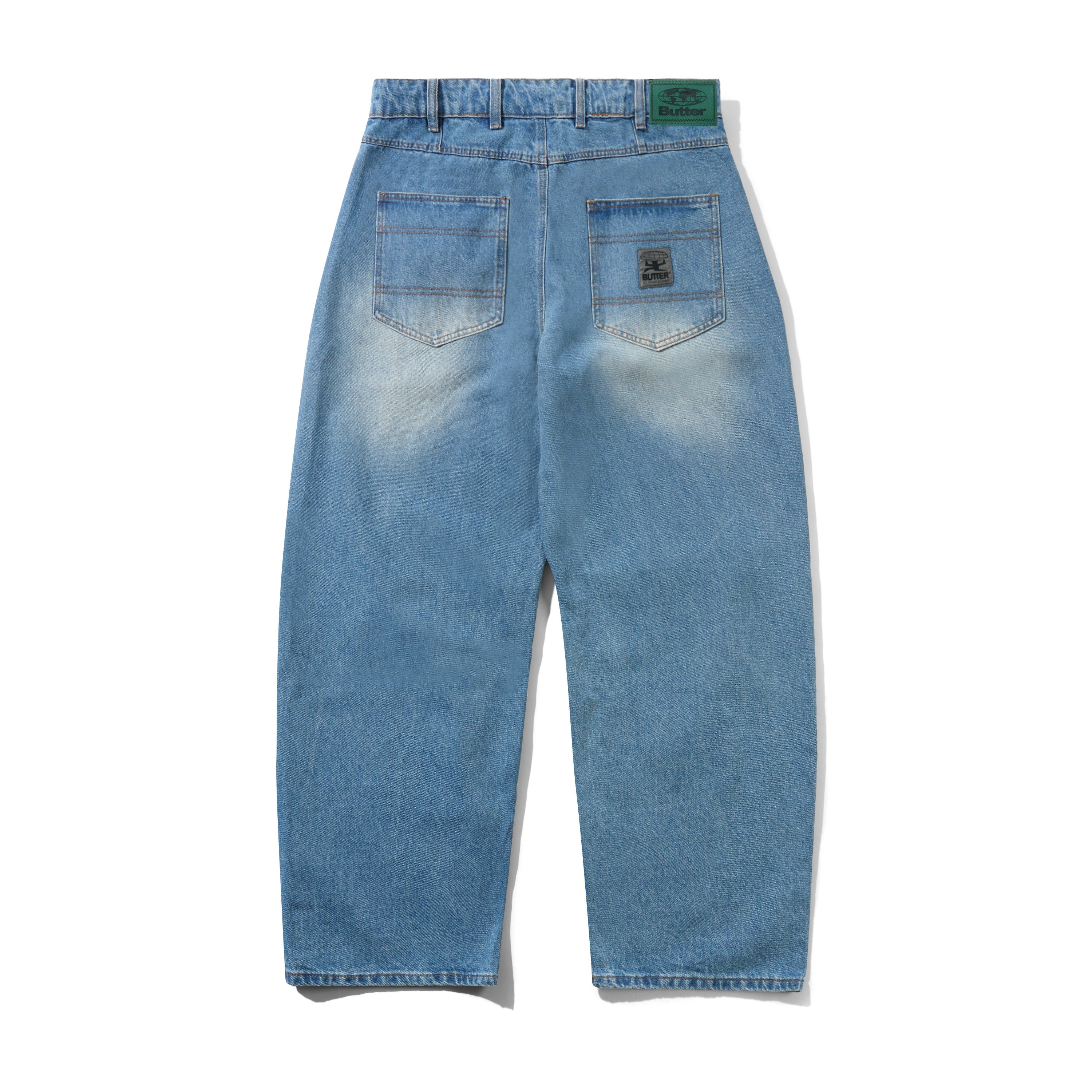 Wide Cut Denim Jeans, Worn Indigo - Image 2