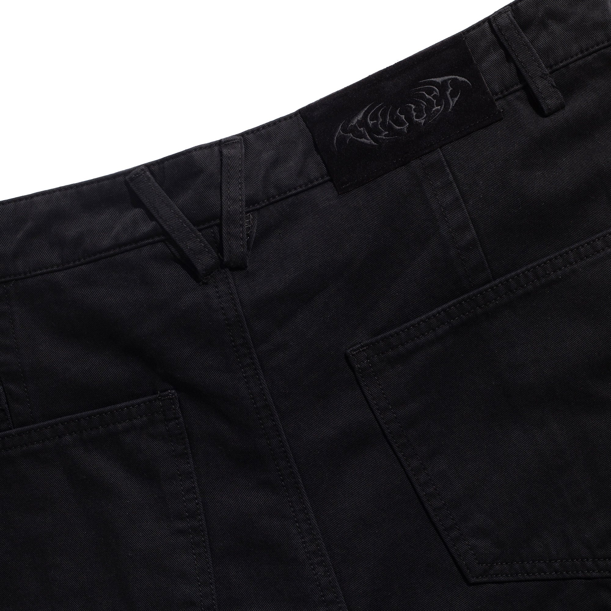 Wide Leg Canvas Pants, Black - Image 6