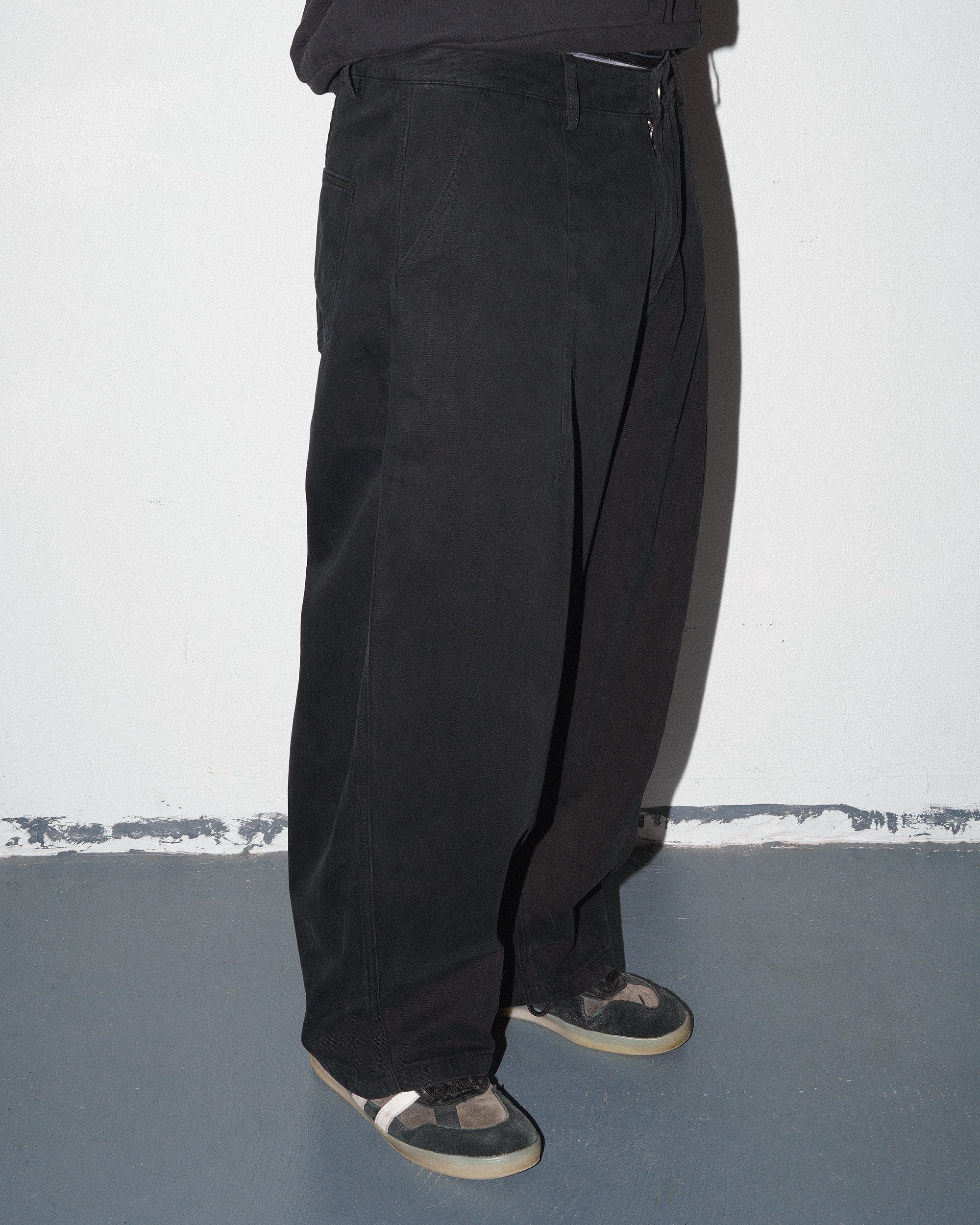 Wide Leg Canvas Pants, Black - Image 8