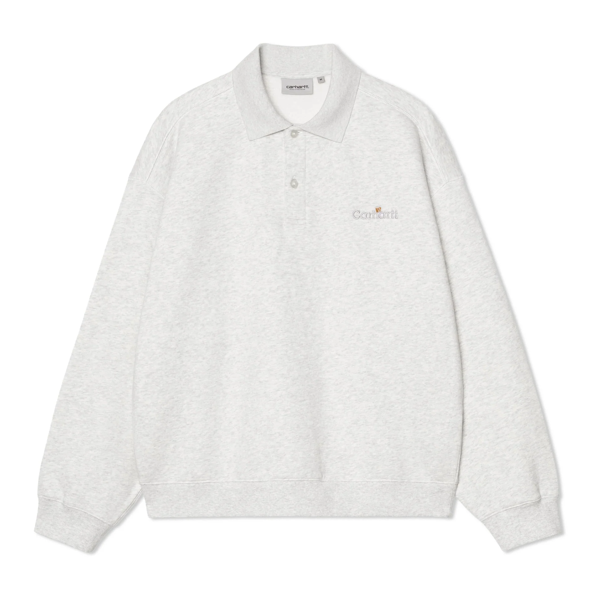 WIP Label Polo Sweat, Ash Heather