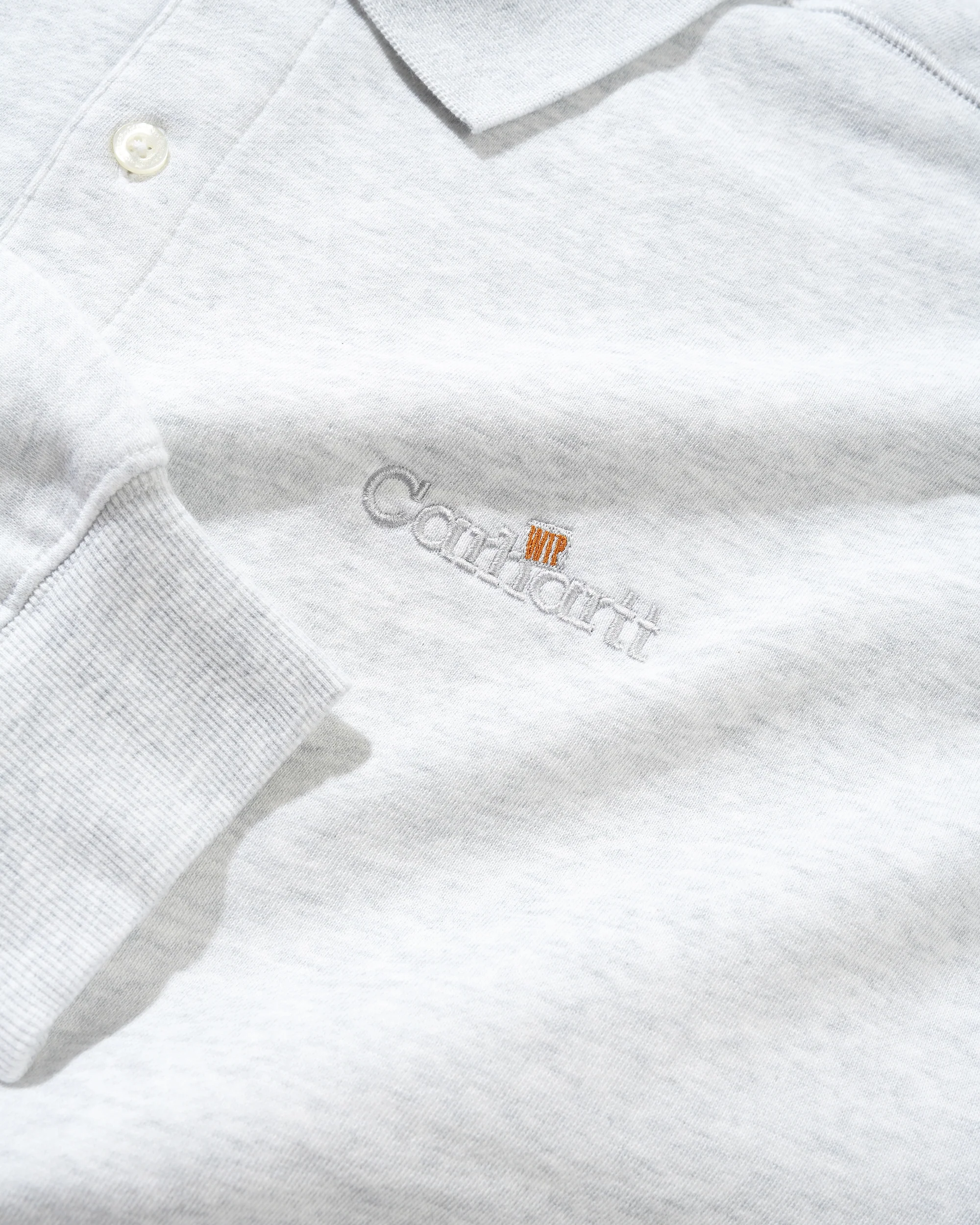 WIP Label Polo Sweat, Ash Heather - Image 3