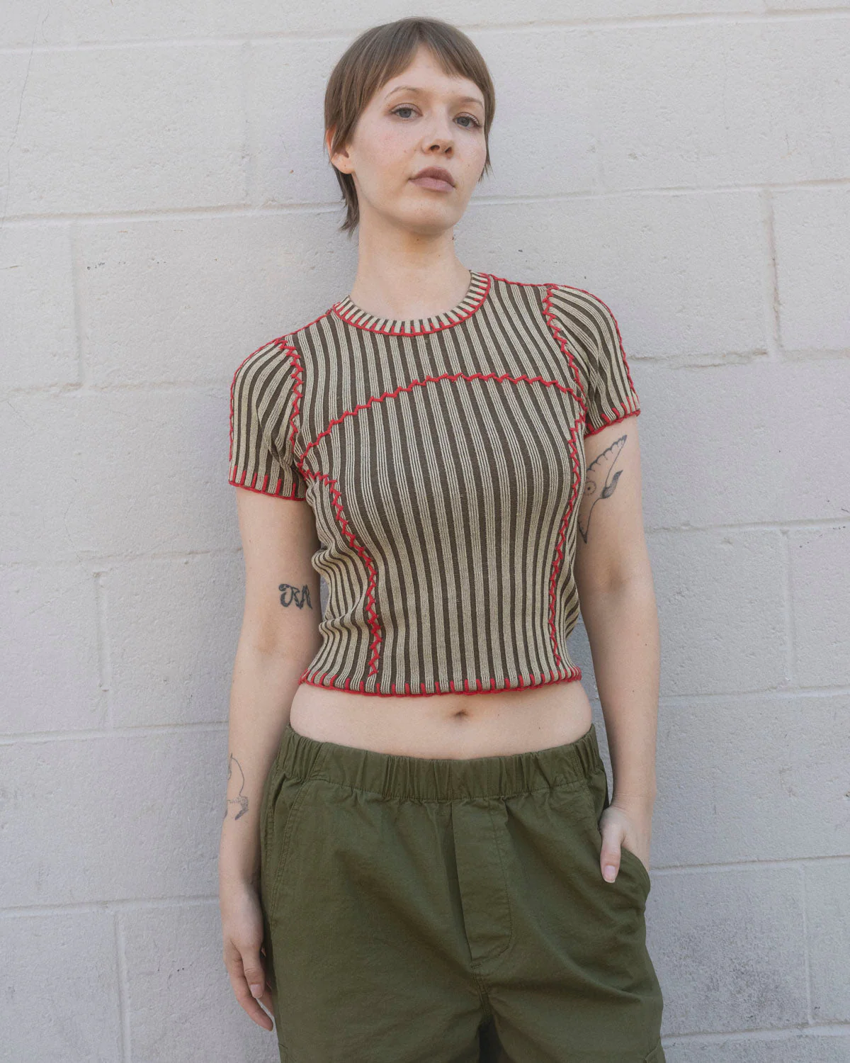 Womens Mariel Sport Knit Top, Sand - Image 3