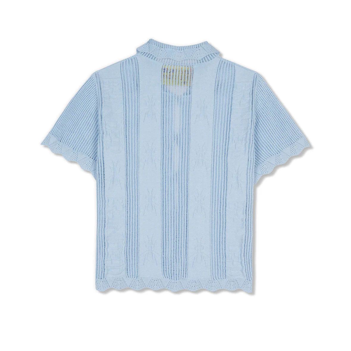 Womens Translucent Doily Top, Light Blue - Image 2