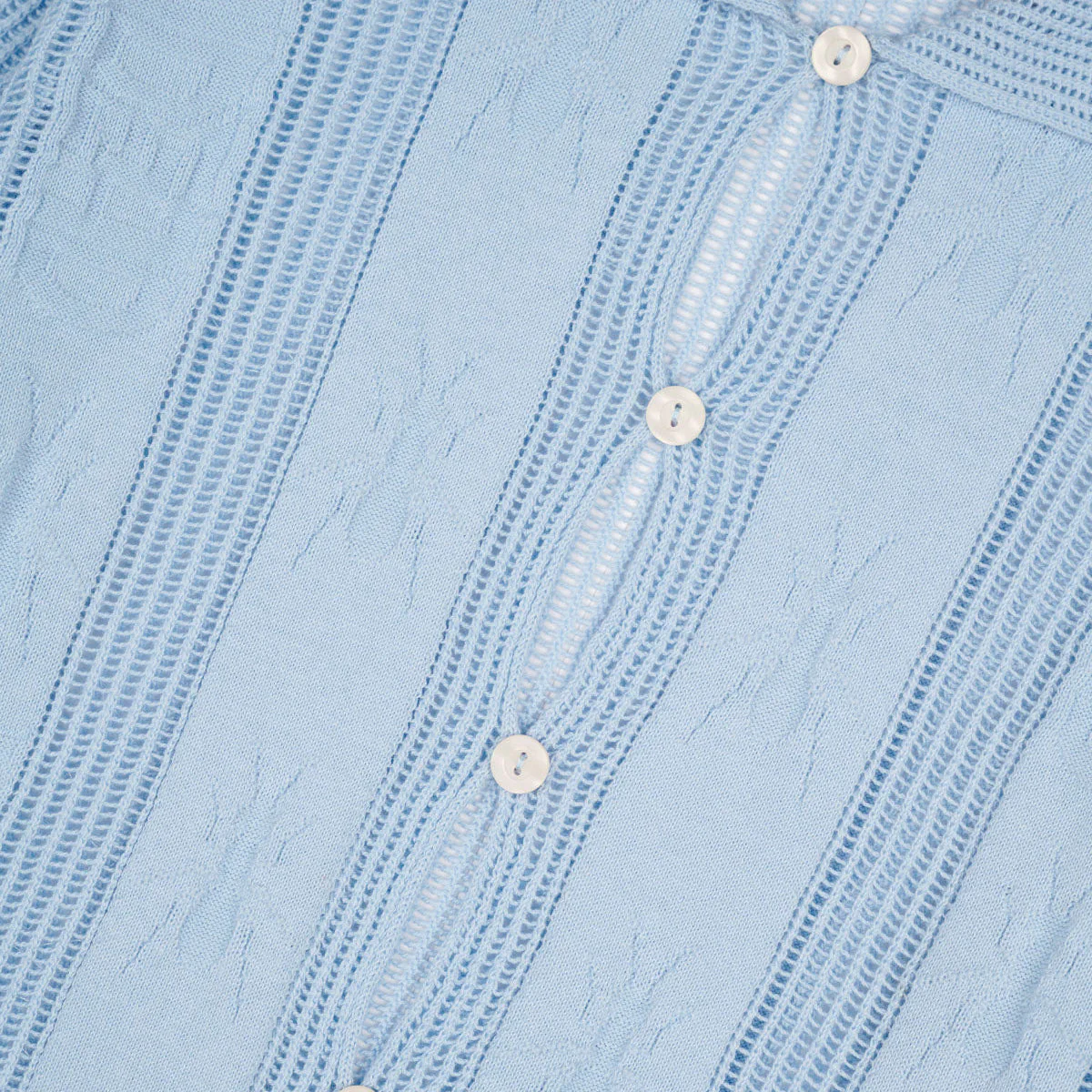 Womens Translucent Doily Top, Light Blue - Image 3