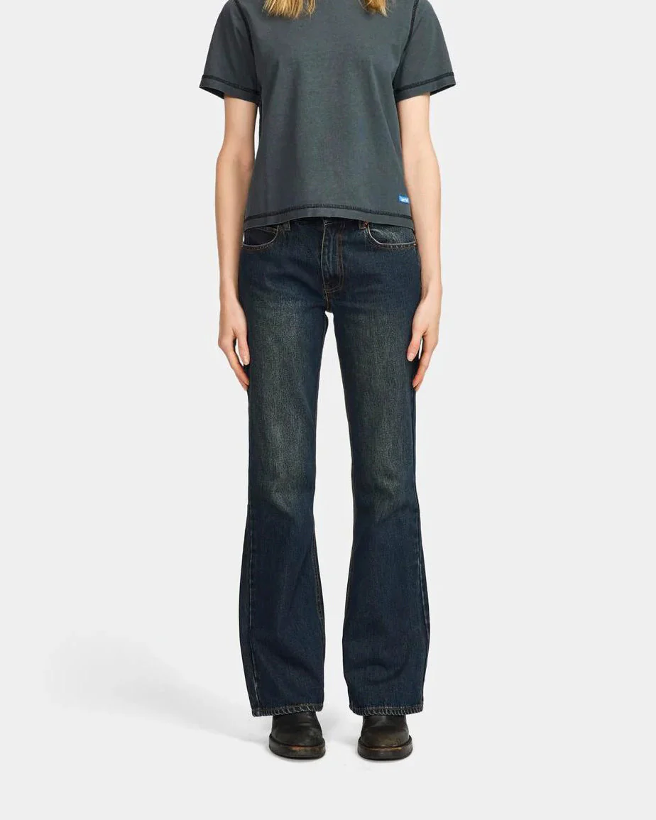Womens Vini Denim Jeans, Dirty Indigo - Image 4