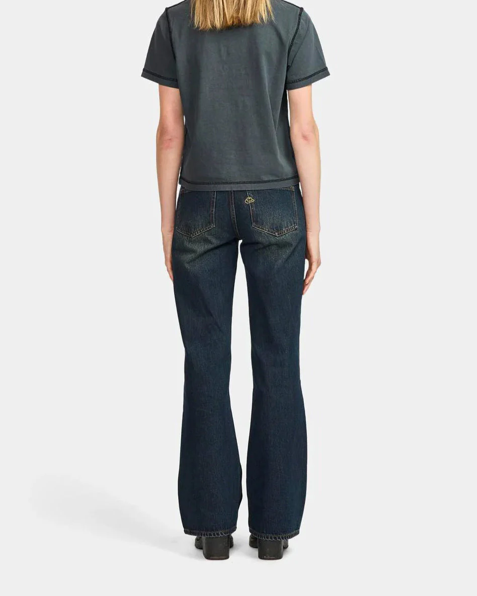 Womens Vini Denim Jeans, Dirty Indigo - Image 5