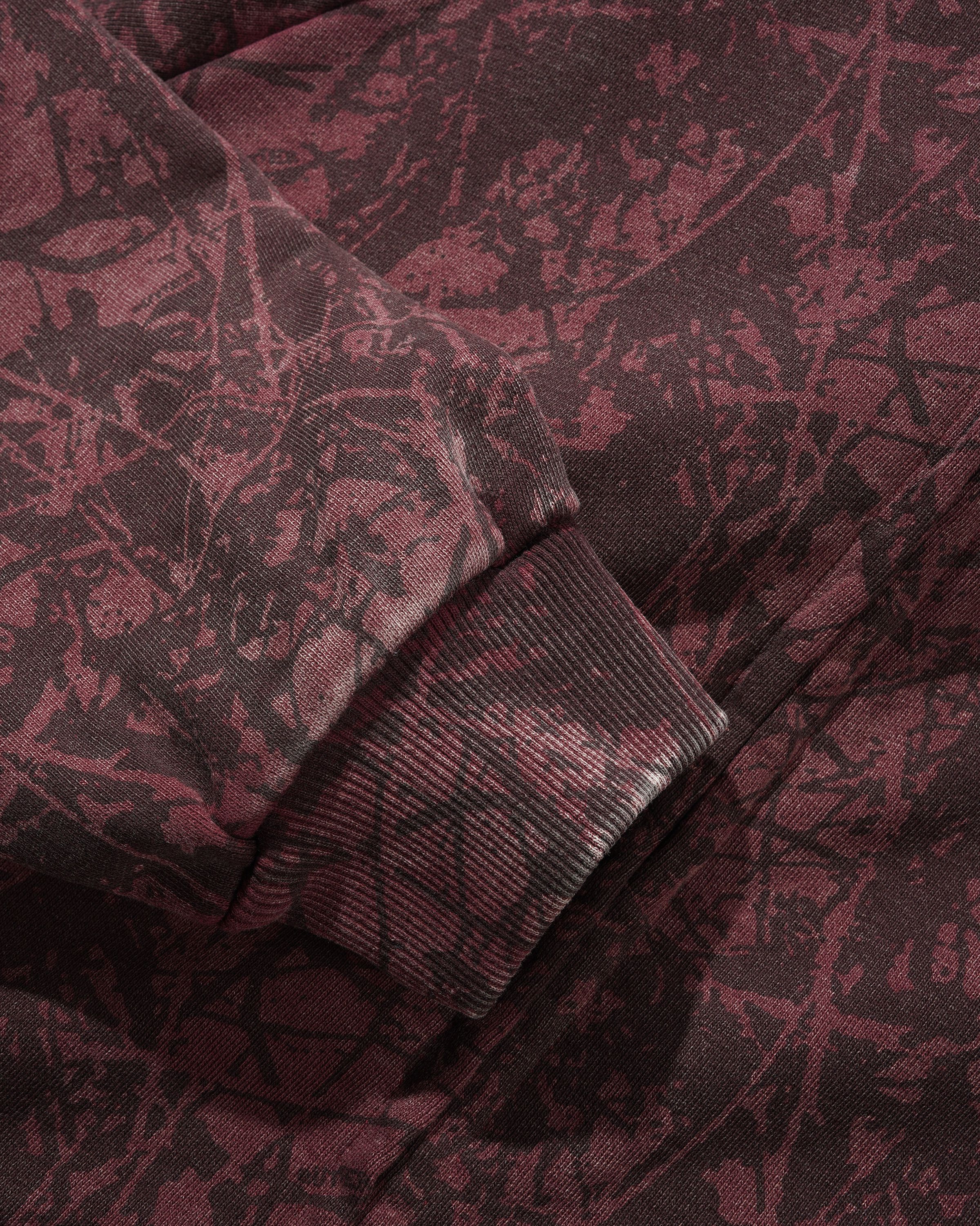 Woods Camo Zip-Thru Hood, Washed Burgundy - Image 2