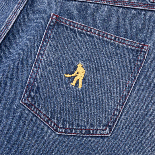 Workers Club Denim Jeans, Dark Washed Indigo - Image 2
