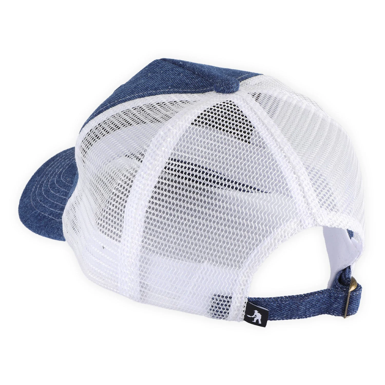 Workers club denim Packers Trucker Hat, Washed Dark Indigo - Image 3