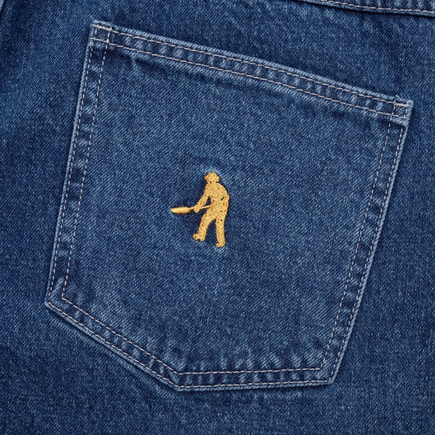 Workers Club Jean Short, Faded Wash Dark Indigo - Image 2