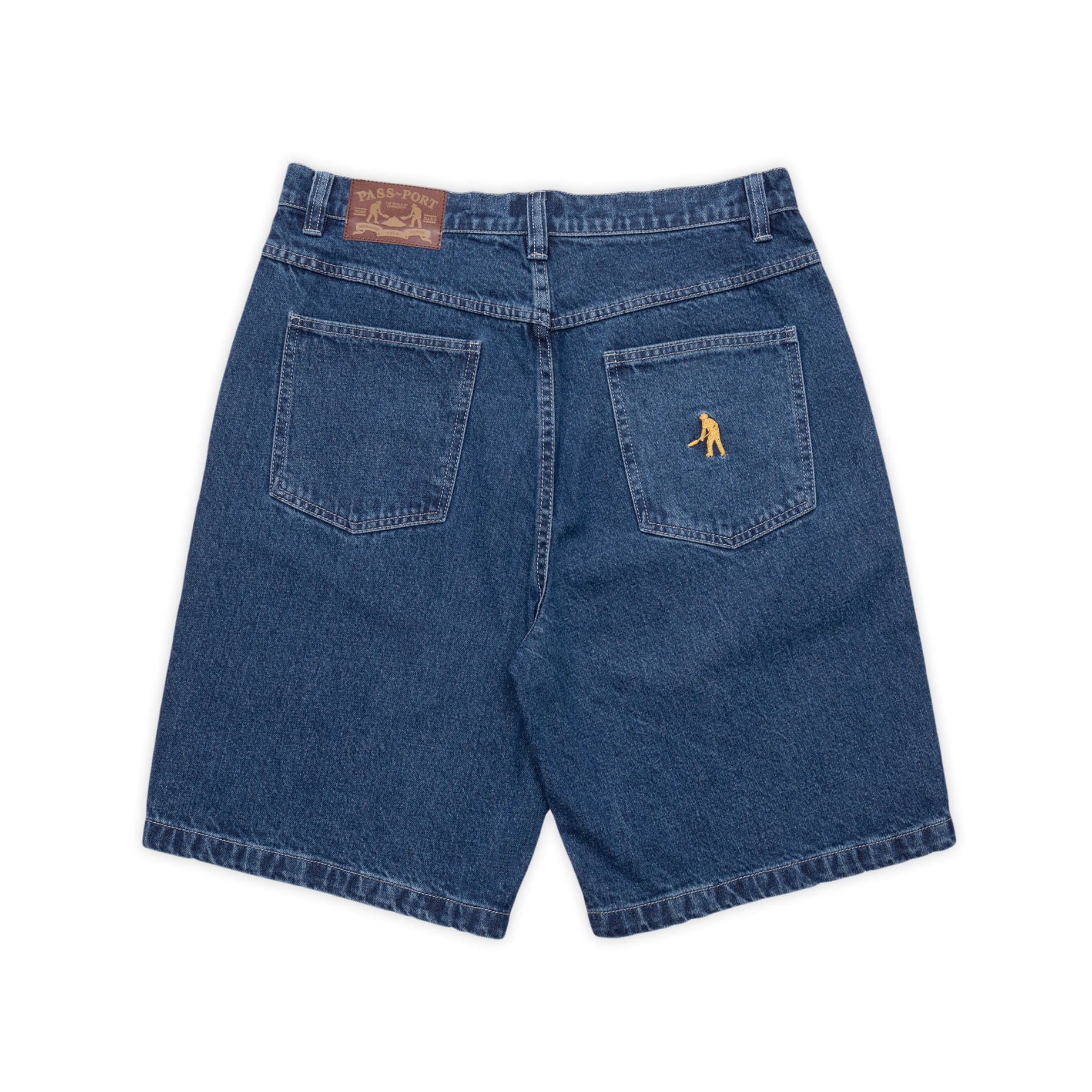 Workers Club Jean Short, Faded Wash Dark Indigo - Image 3