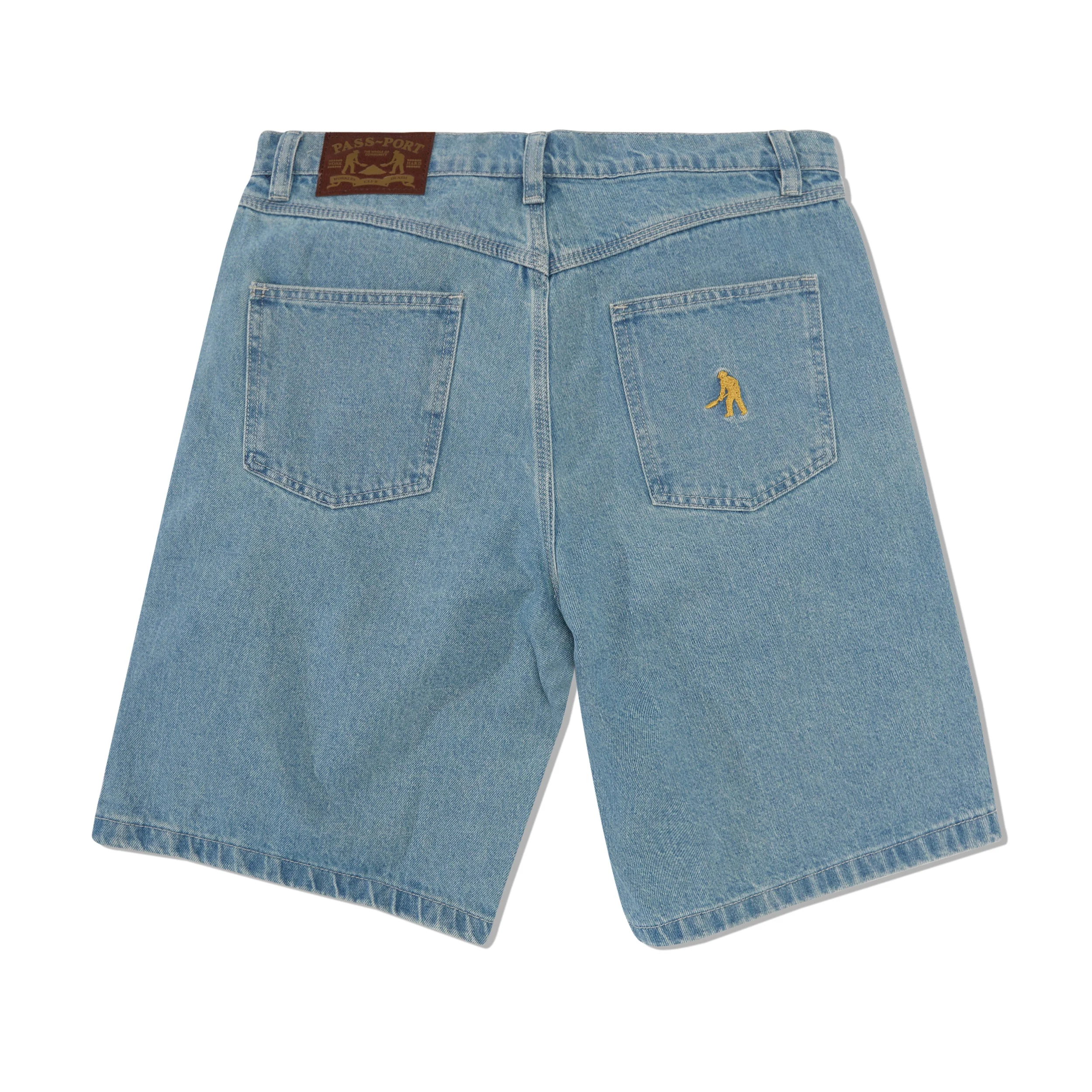 Workers Club Jean Short, Washed Light Indigo - Image 2