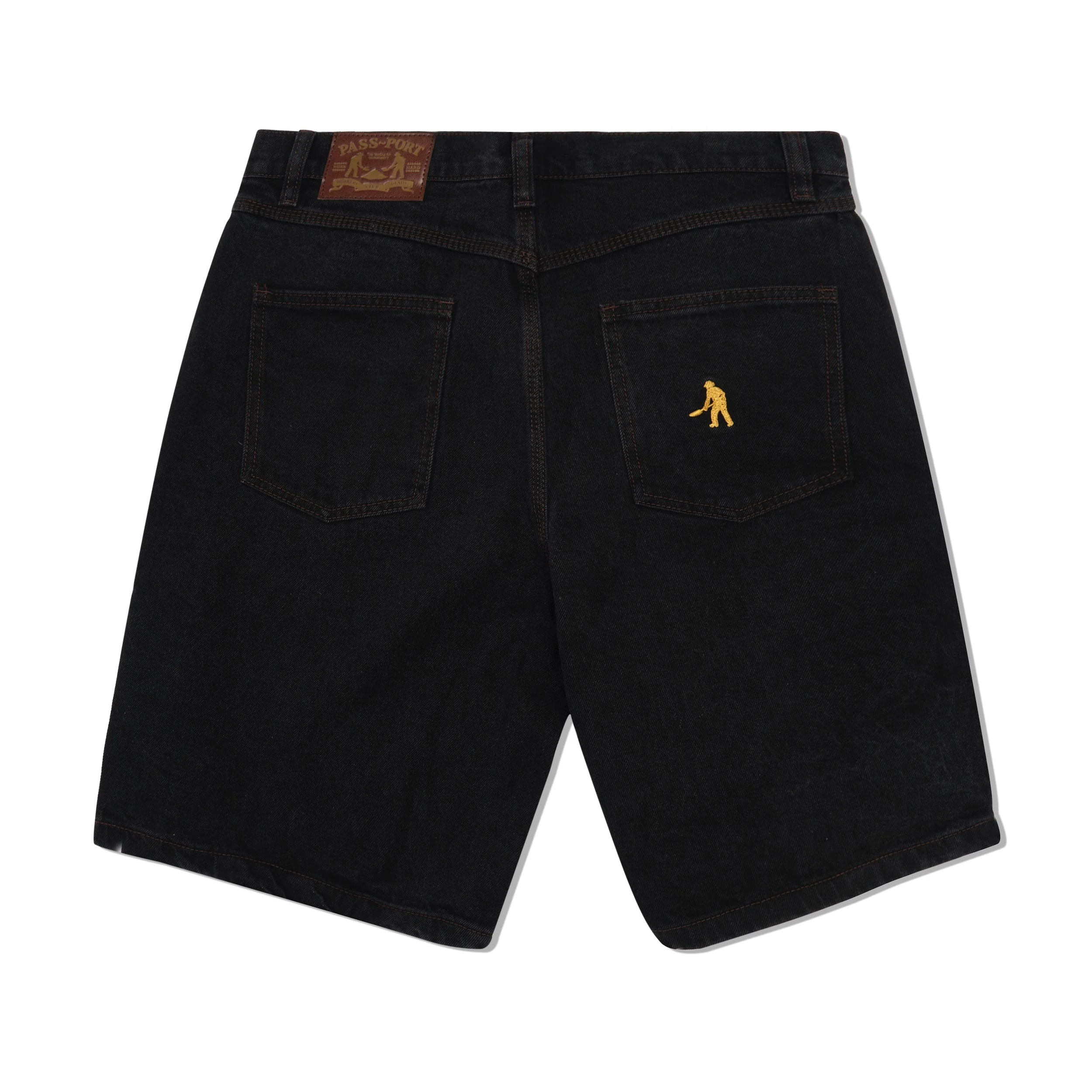 Workers Club Jean Shorts, Washed Black - Image 2