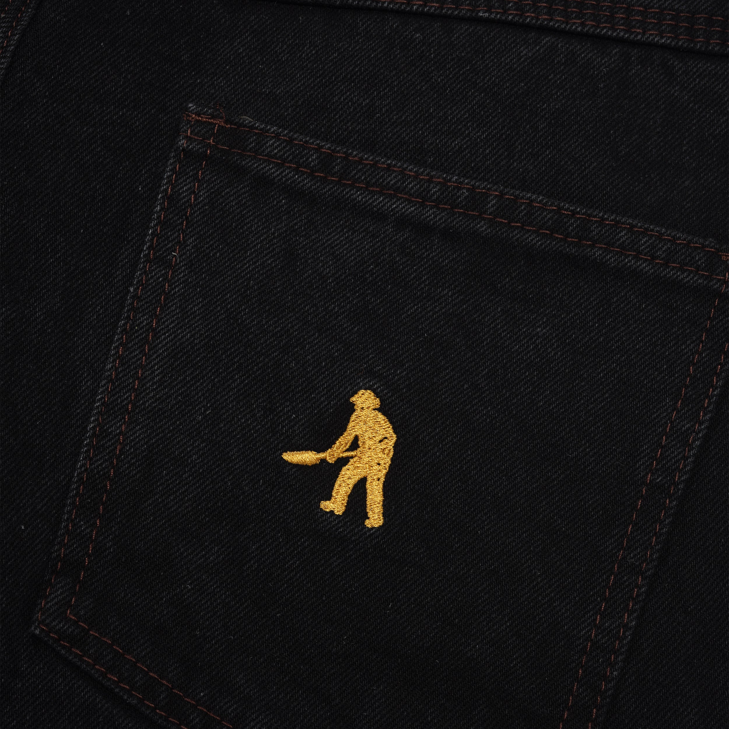Workers Club Jean Shorts, Washed Black - Image 3