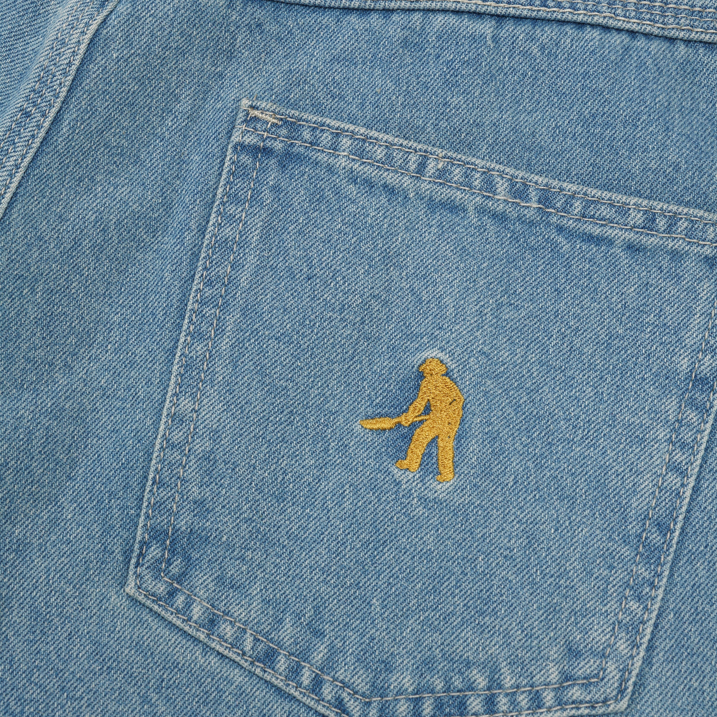 Workers Club Jean Shorts, Washed Light Indigo - Image 3