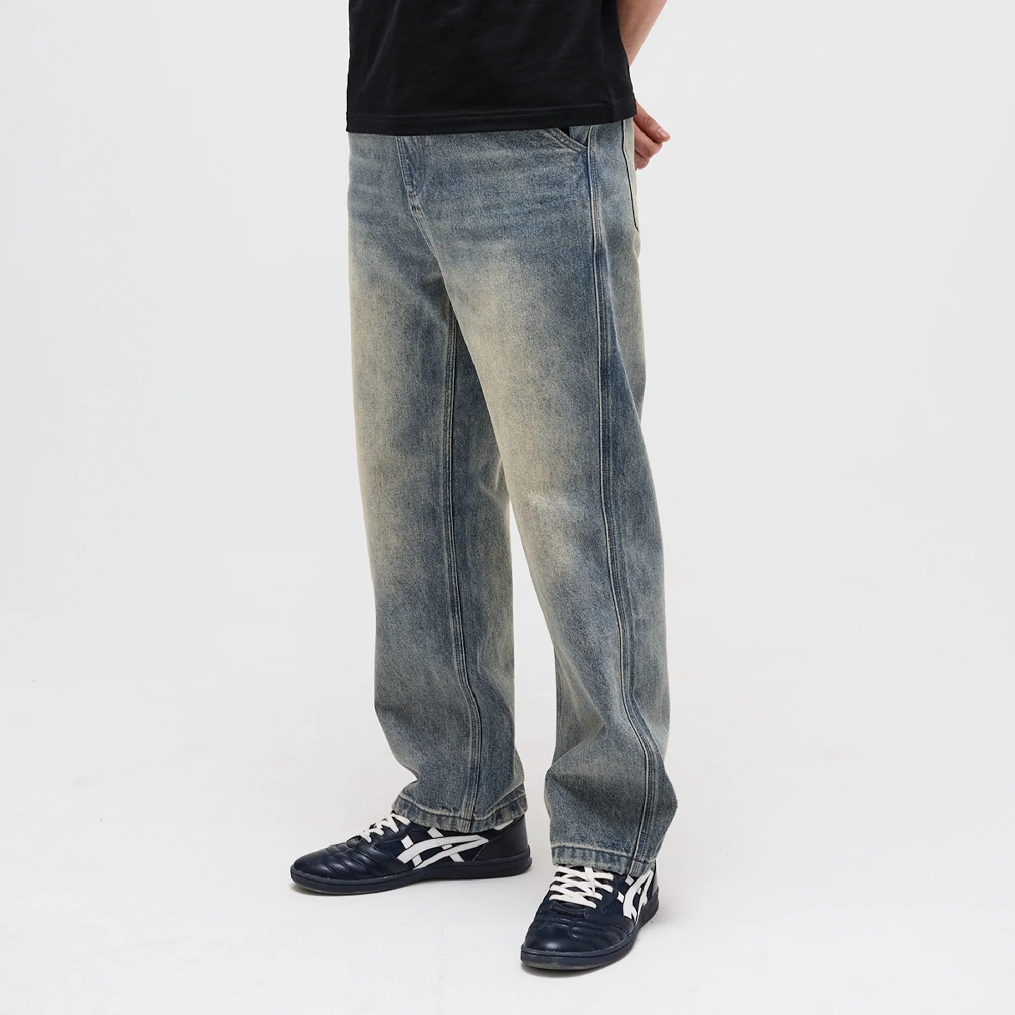 Workers Club Straight Leg Jean, Faded Wash Grey - Image 4