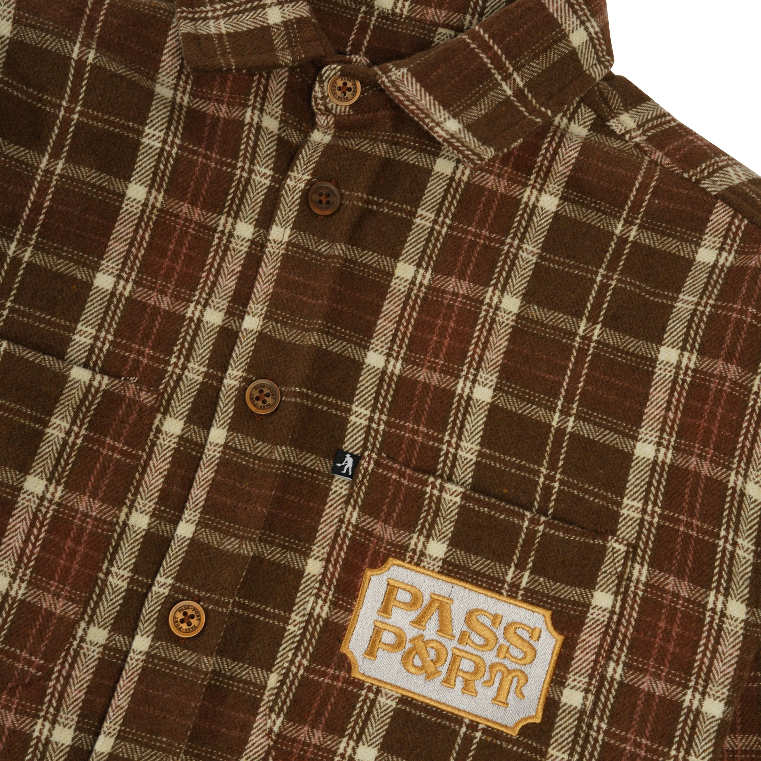 Yearbook Logo Workers Flannel, Caramel - Image 2