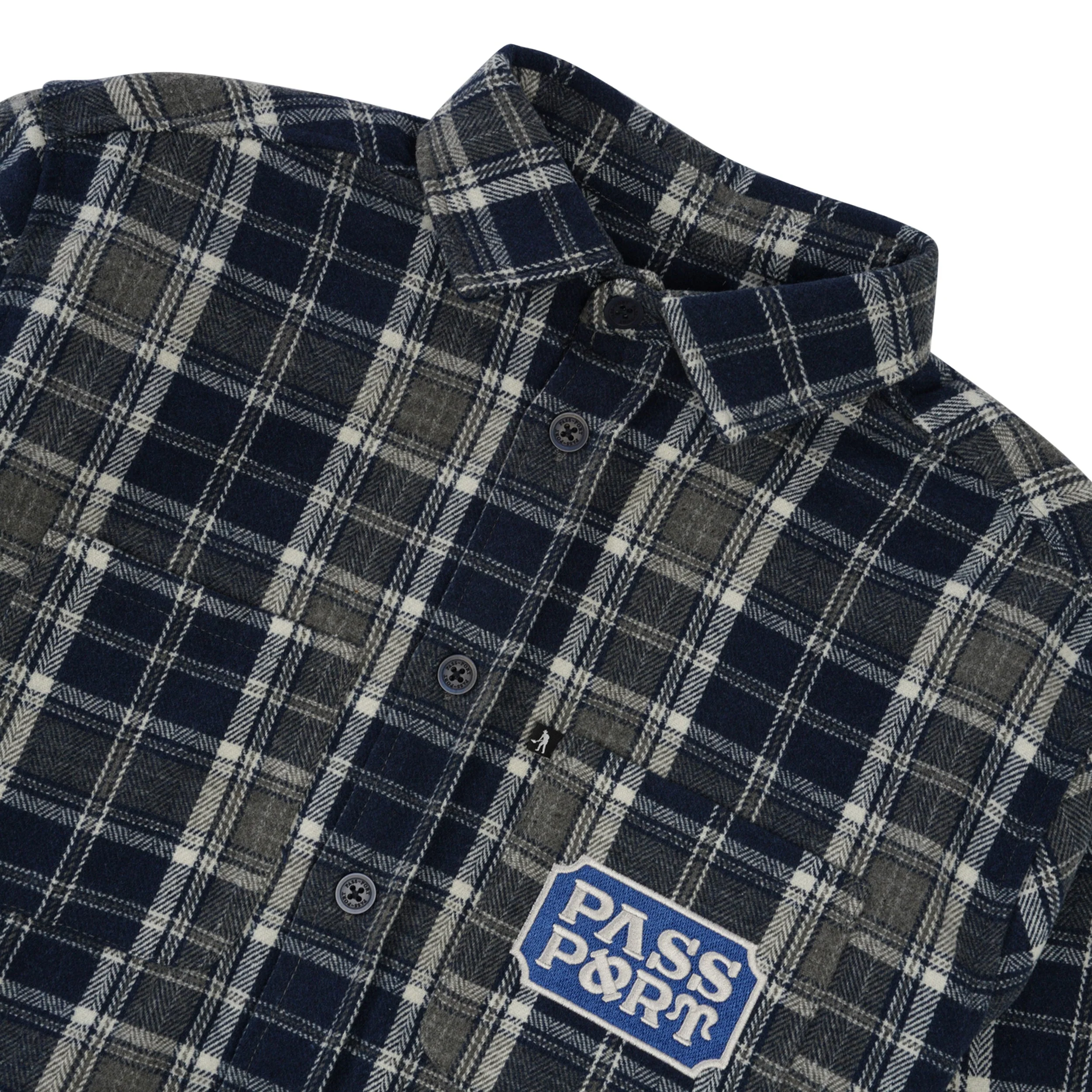 Yearbook Logo Workers Flannel, Navy - Image 2