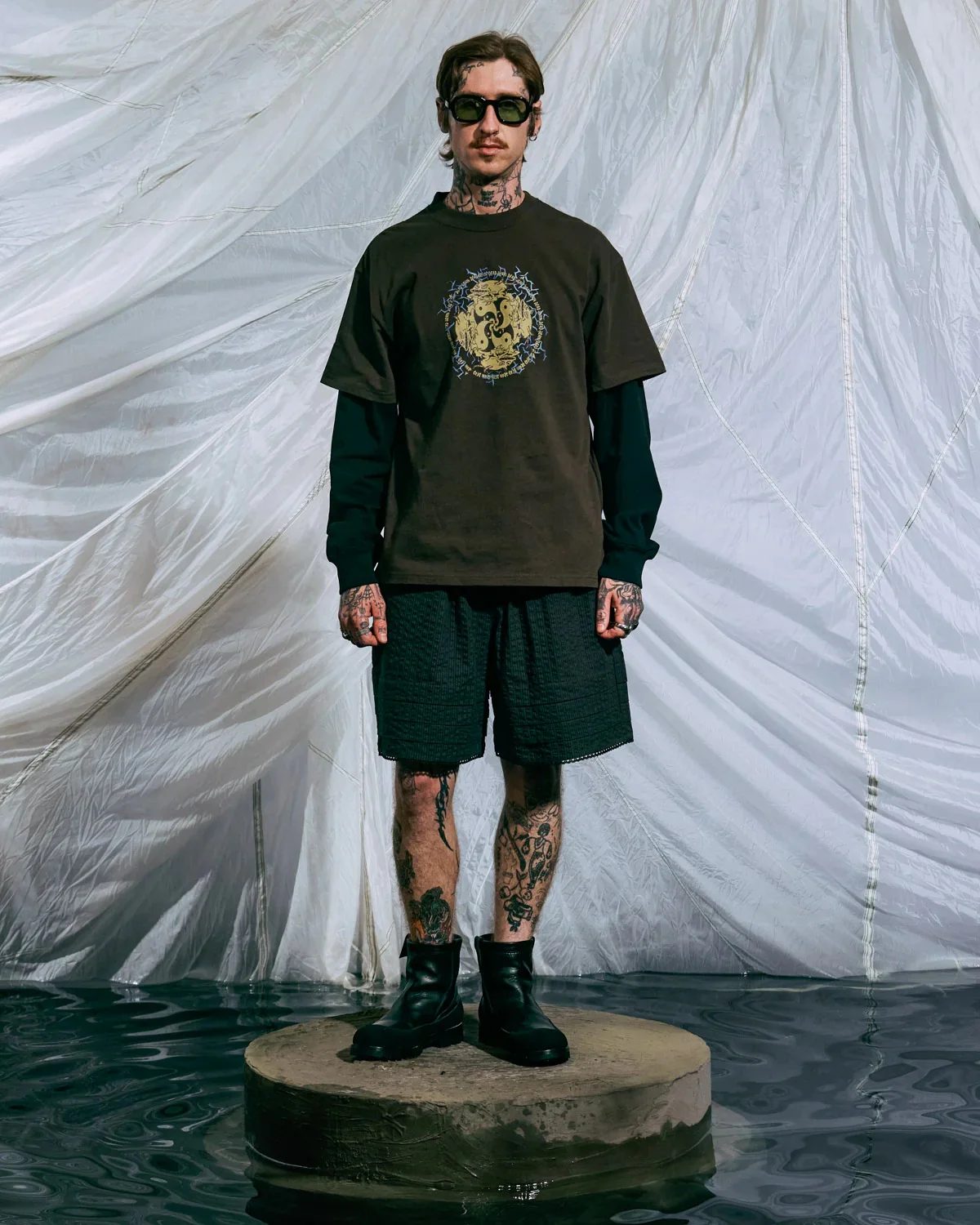 Ying Yang Run Tee, Brown - Image 5