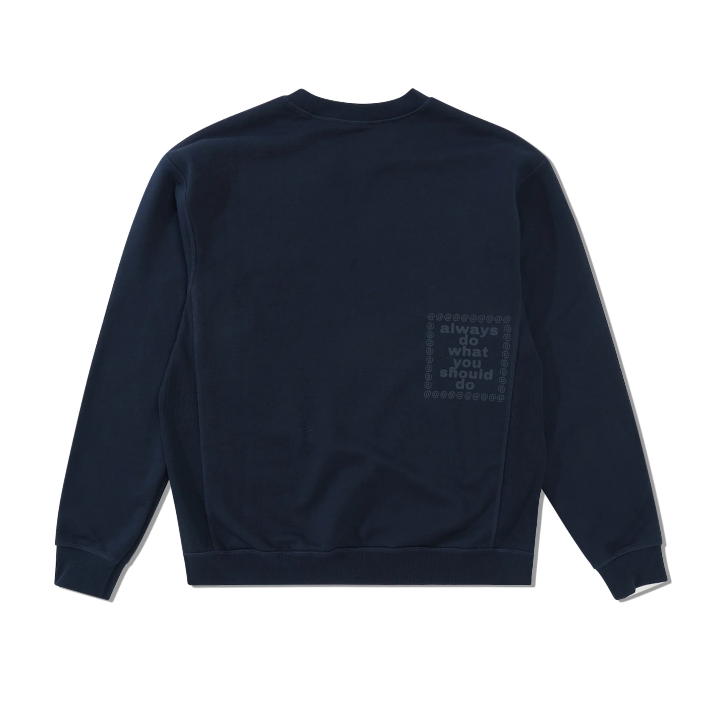 Zach Logo Embroidered Crewneck, Navy - Image 3
