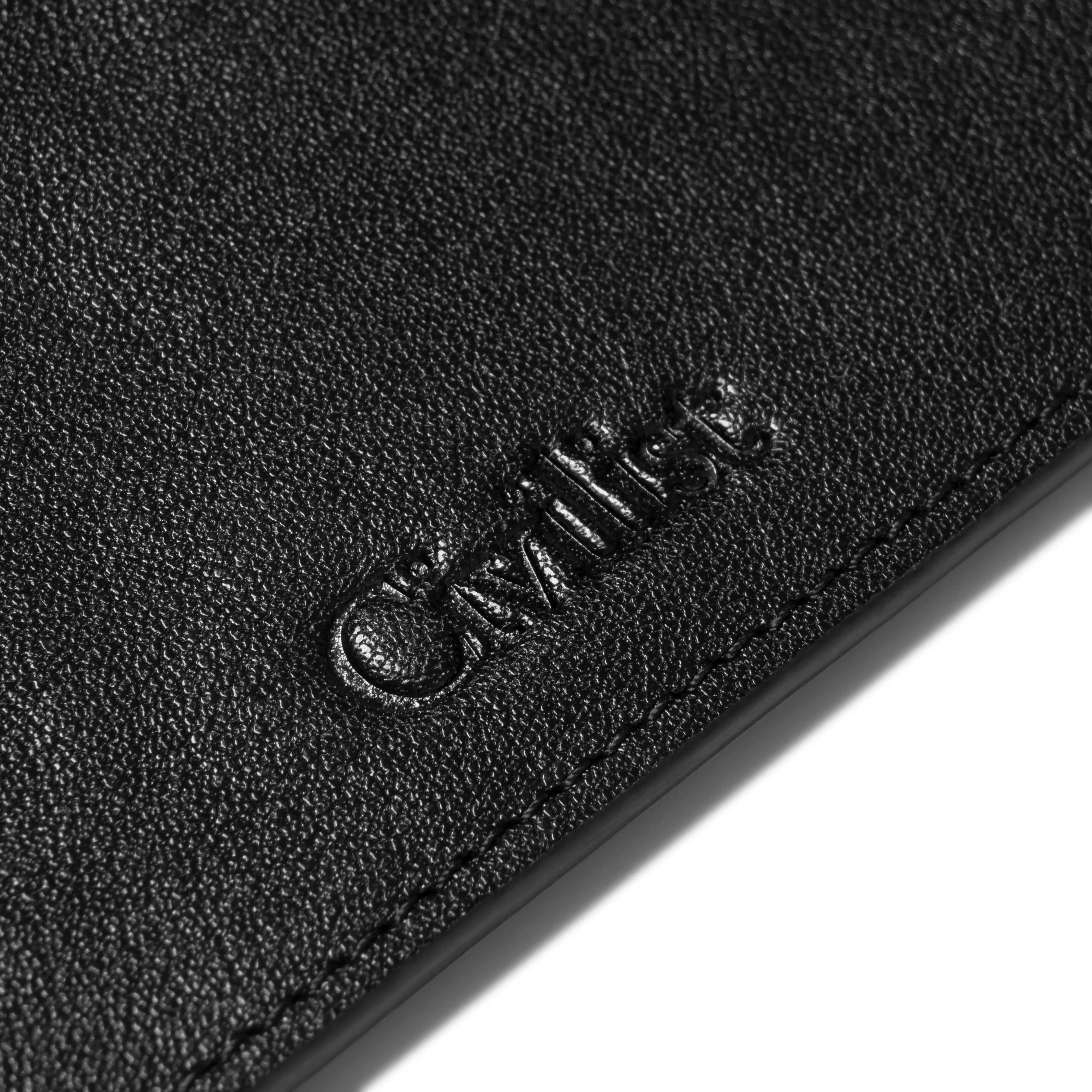 Zippered Leather Pouch, Black - Image 3
